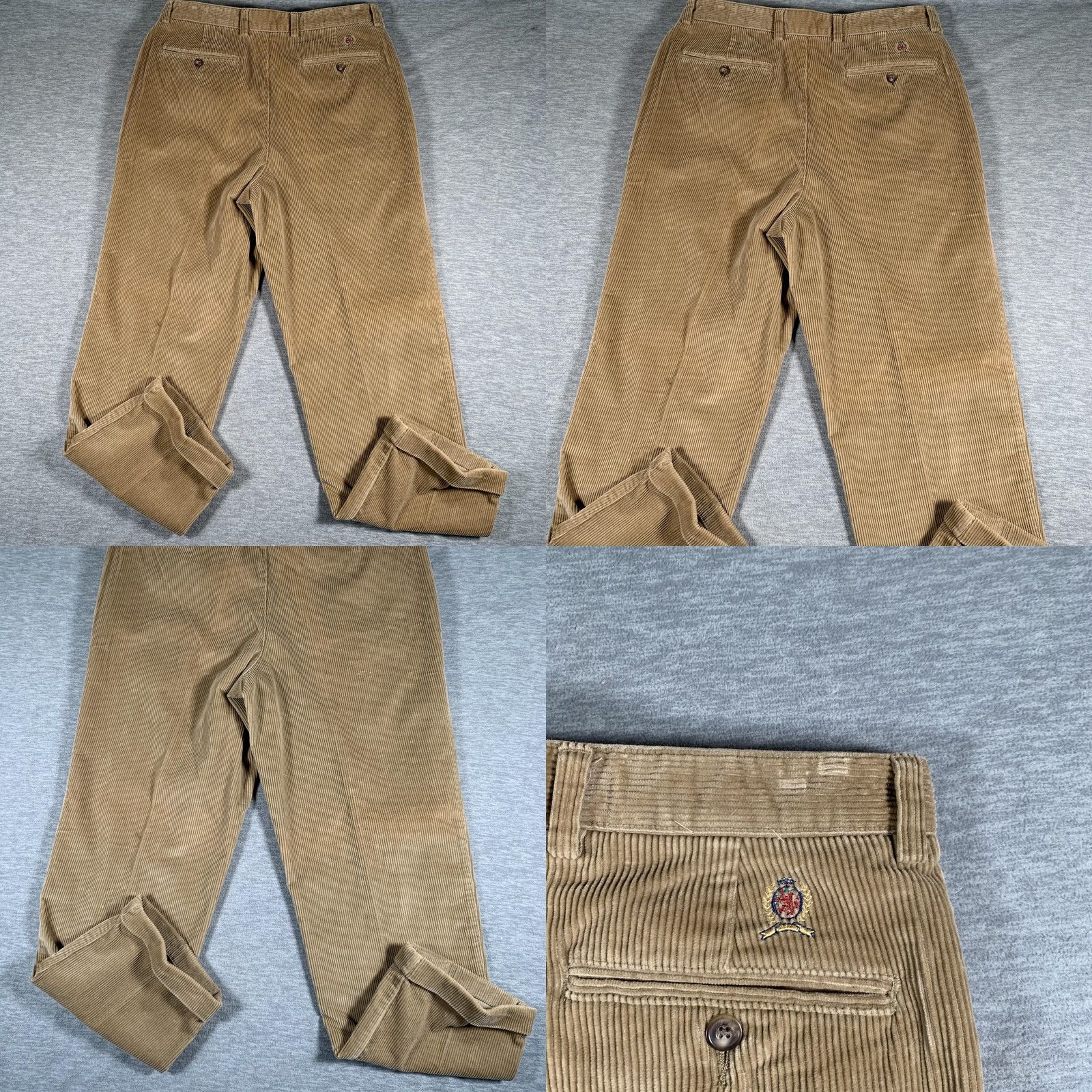 Tommy Hilfiger Tommy Hilfiger Pants Mens 33x32 Beige Corduroy Pleated Chino Straight Casual Size US 33 - 9 Thumbnail