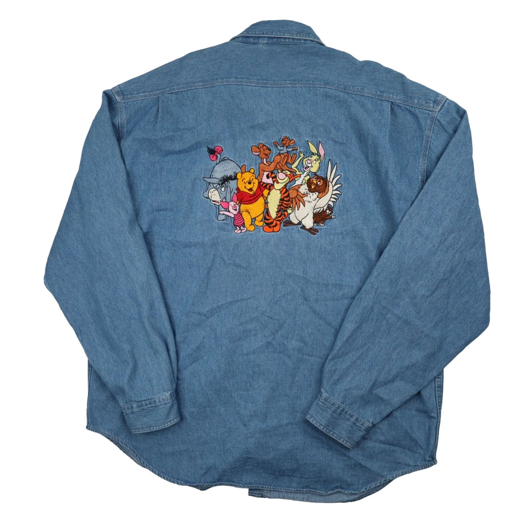 Disney VINTAGE Disney Winnie the Pooh Embroidered Denim Button-Down Shirt Mens XXL Blue Size US XXL / EU 58 / 5 - 2 Thumbnail