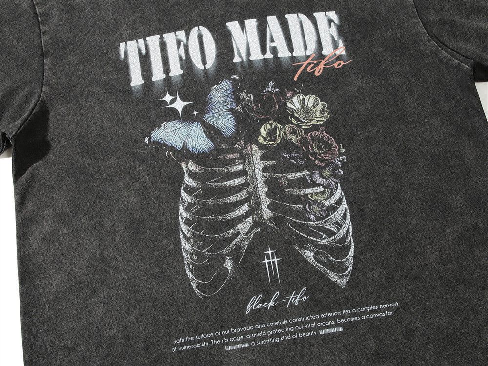 Japanese Brand × Vintage Dark skull skeleton washed distressed T-shirt for men Size US M / EU 48-50 / 2 - 4 Thumbnail