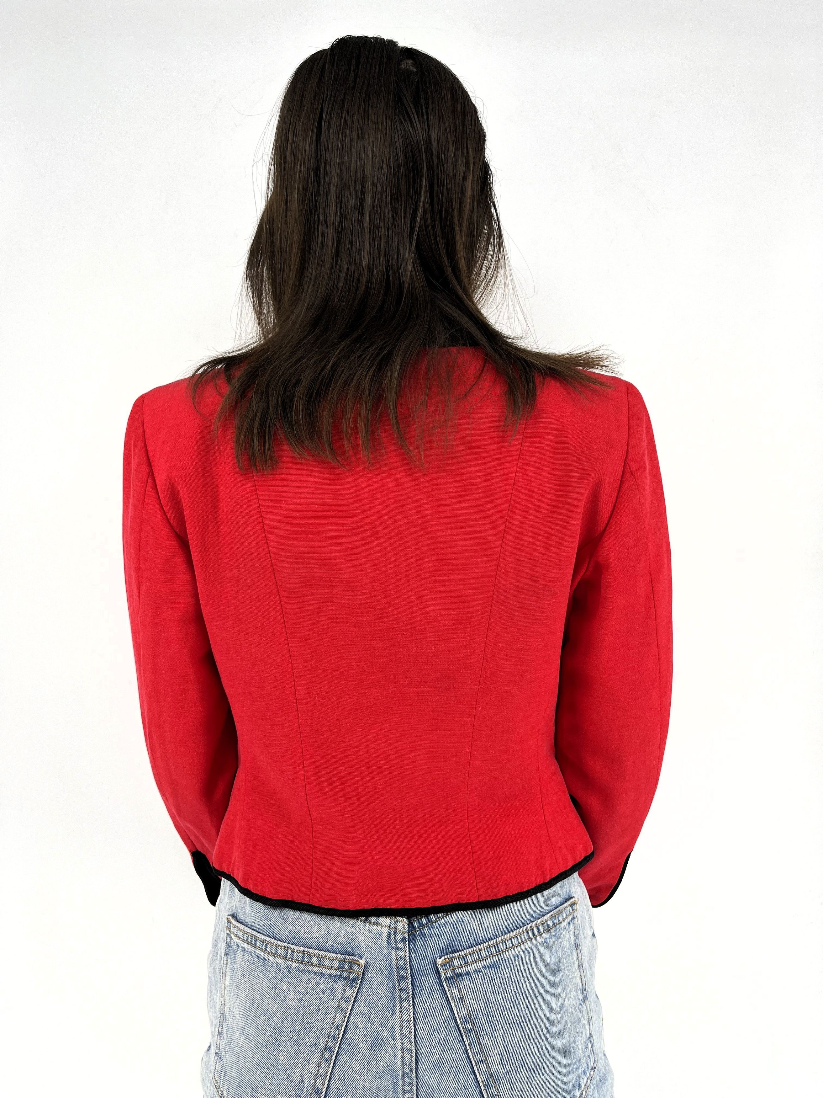 Moschino MOSCHINO Cheap and Chic 1990s Red Double Breast Crop Jacket Size M / US 6-8 / IT 42-44 - 7 Thumbnail