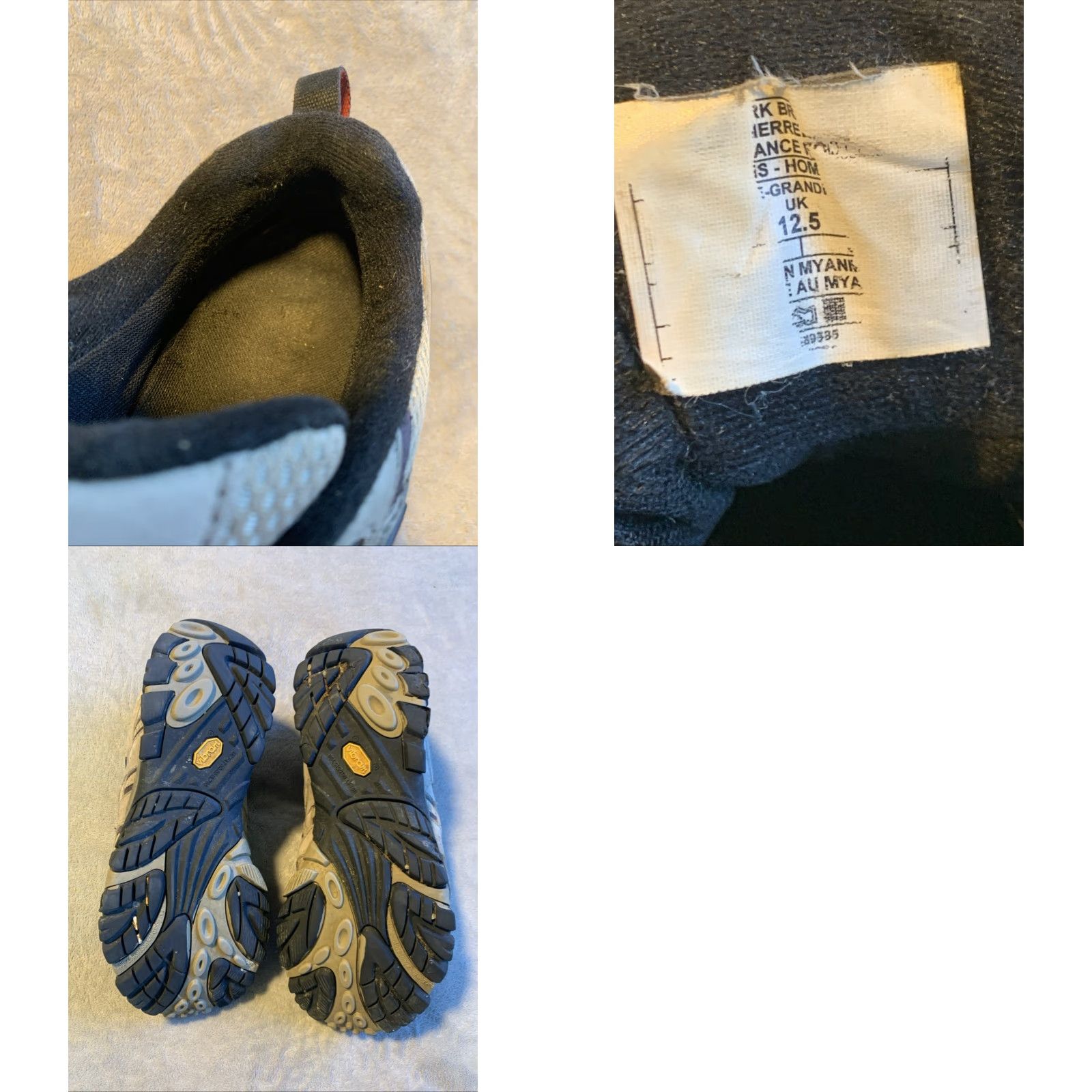 Merrell Moab Vent Shoes Mens 13 Gray Suede Low Top Hiking Boots