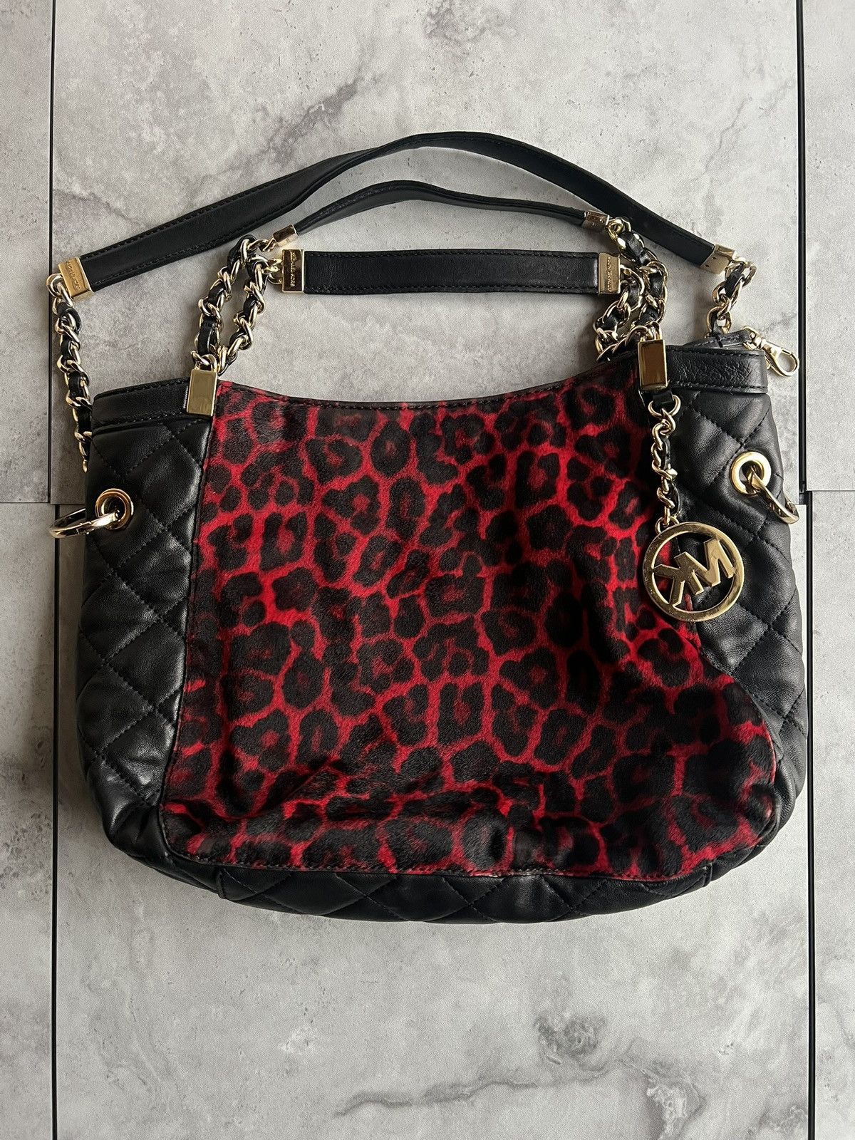 Michael Kors Michael Kors Leopard Print Calf Hair Leather Handbag Size ONE SIZE - 1 Thumbnail