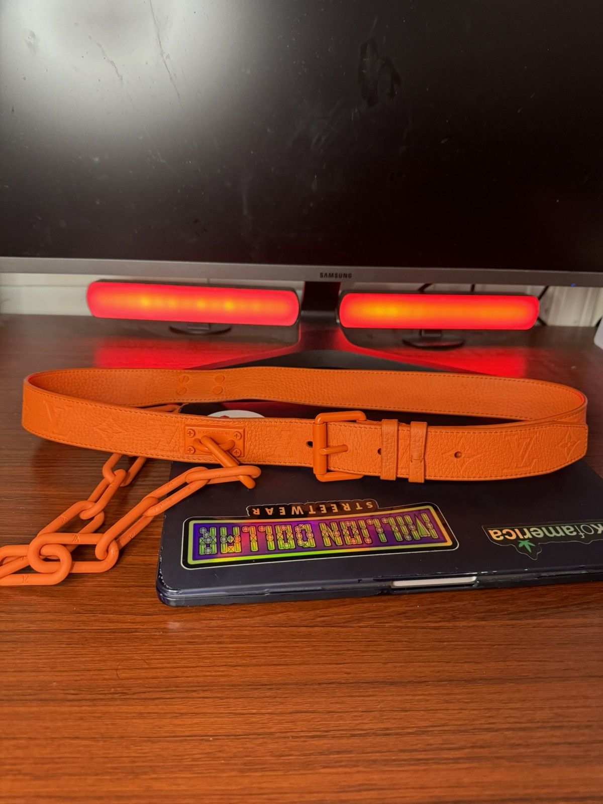 Louis Vuitton Louis Vuitton Virgil Orange Chain Belt Grailed