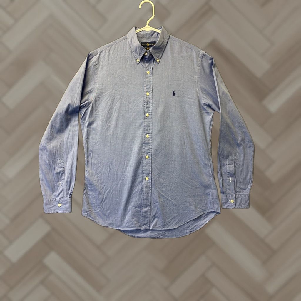 Ralph Lauren VINTAGE Ralph Lauren Men's Shirt Long Sleeve Cotton Blue Casual Business Size Large Size US L / EU 52-54 / 3 - 1 Thumbnail