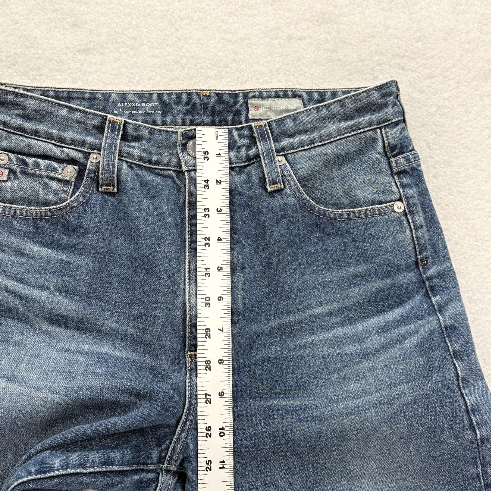 Vintage AG Adriano Goldschmied Jeans Womens High Rise Bootcut 28 Blue 5-Pocket Distressed Stretch Denim Length 33in Vintage? No Size 28" / US 6 / IT 42 - 7 Thumbnail