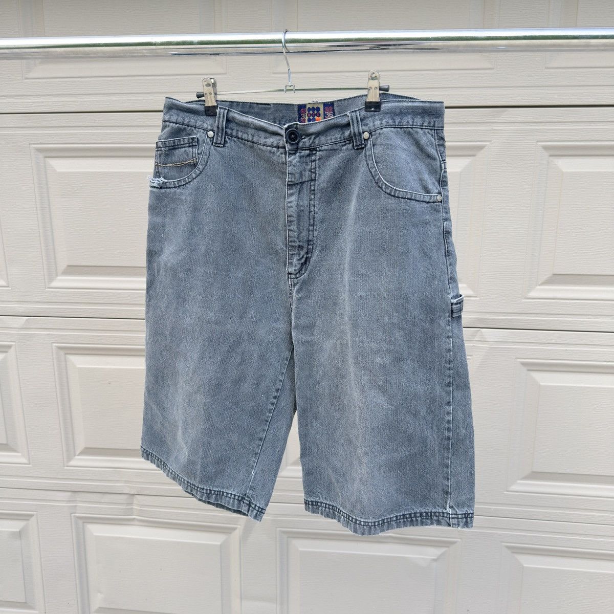 Vintage Faded Thrashed Distressed Y2K Black Skater Shorts ERD Grunge Size US 36 / EU 52 - 5 Thumbnail