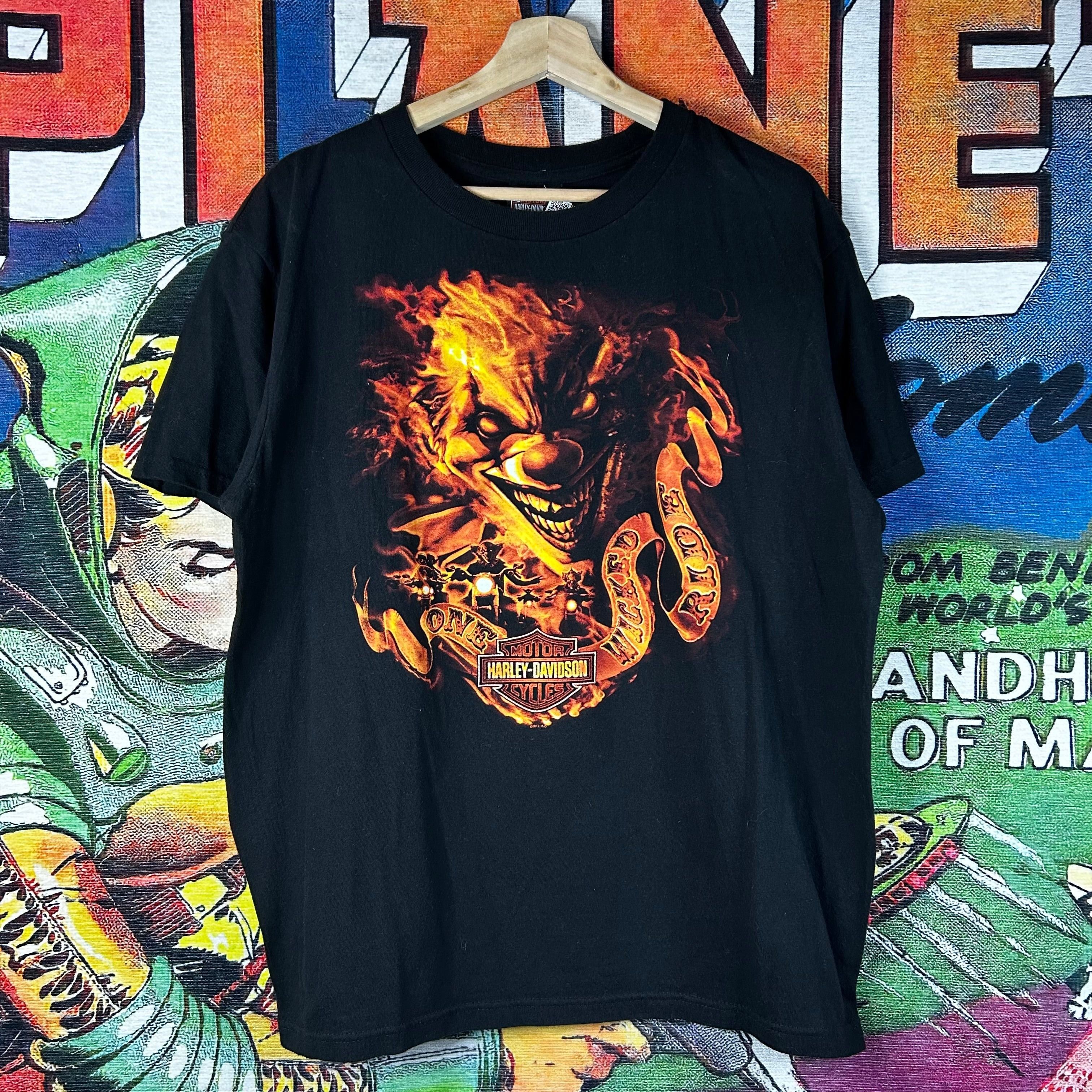 Harley Davidson × Vintage Harley Davidson ‘One Wicked Ride’ Flaming Clown Tee Size L Size US L / EU 52-54 / 3 - 2 Thumbnail