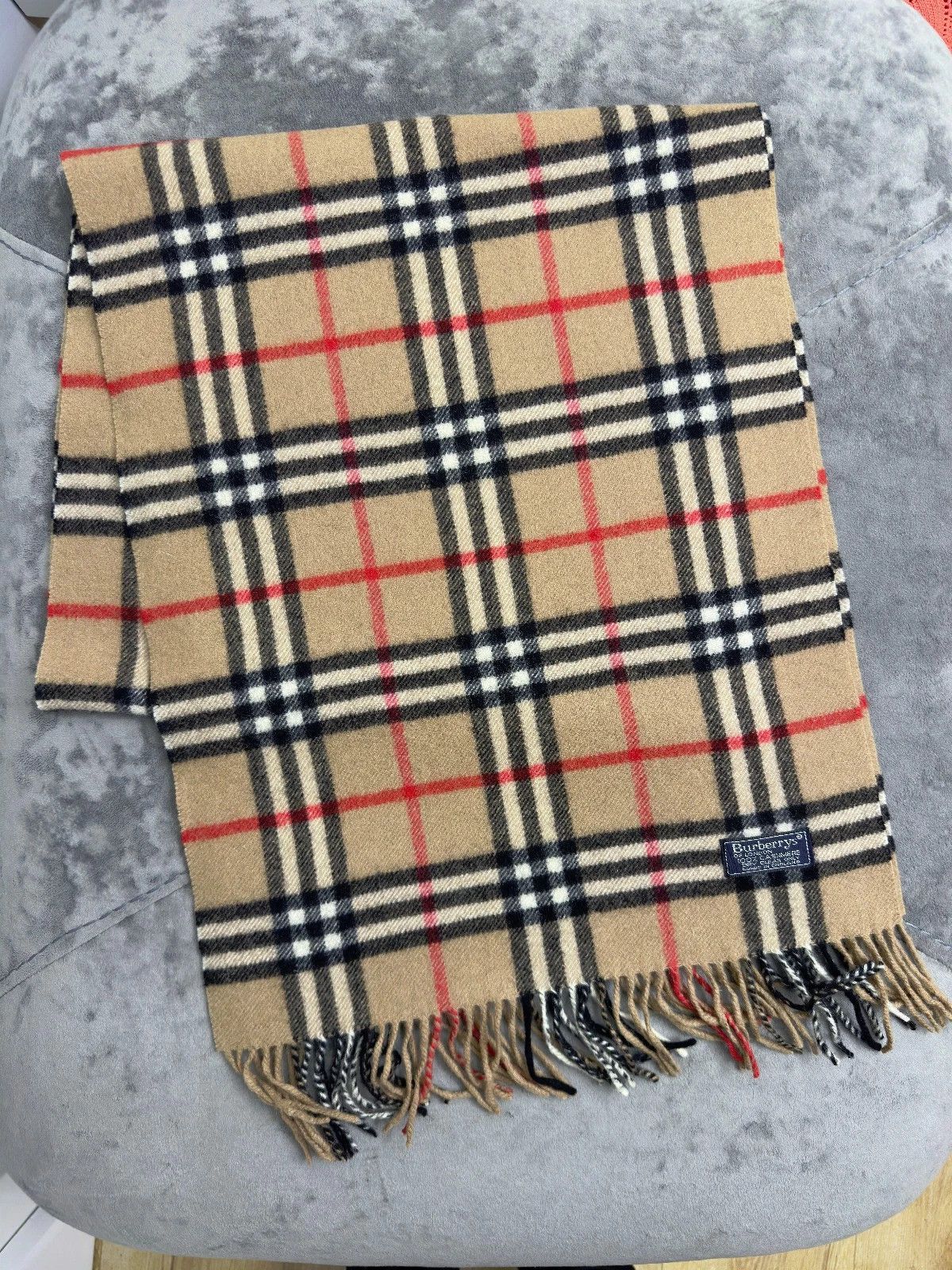 Burberry Burberrys Vintage Pure Cashmere Nova Check Scarf 170×37 cm Size ONE SIZE - 1 Thumbnail