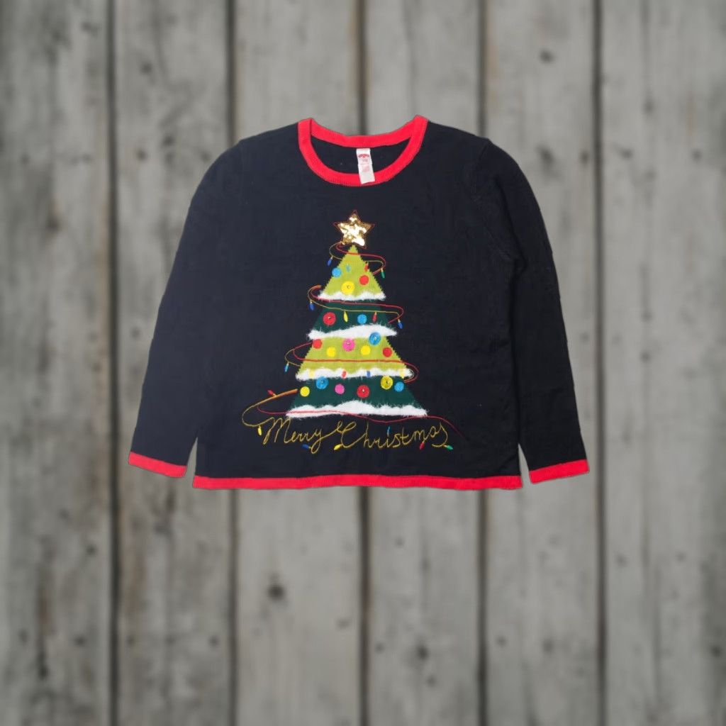 Vintage VINTAGE Black Holiday Time Ugly Christmas Sweater Shirt XS? Size XL / US 12-14 / IT 48-50 - 1 Thumbnail
