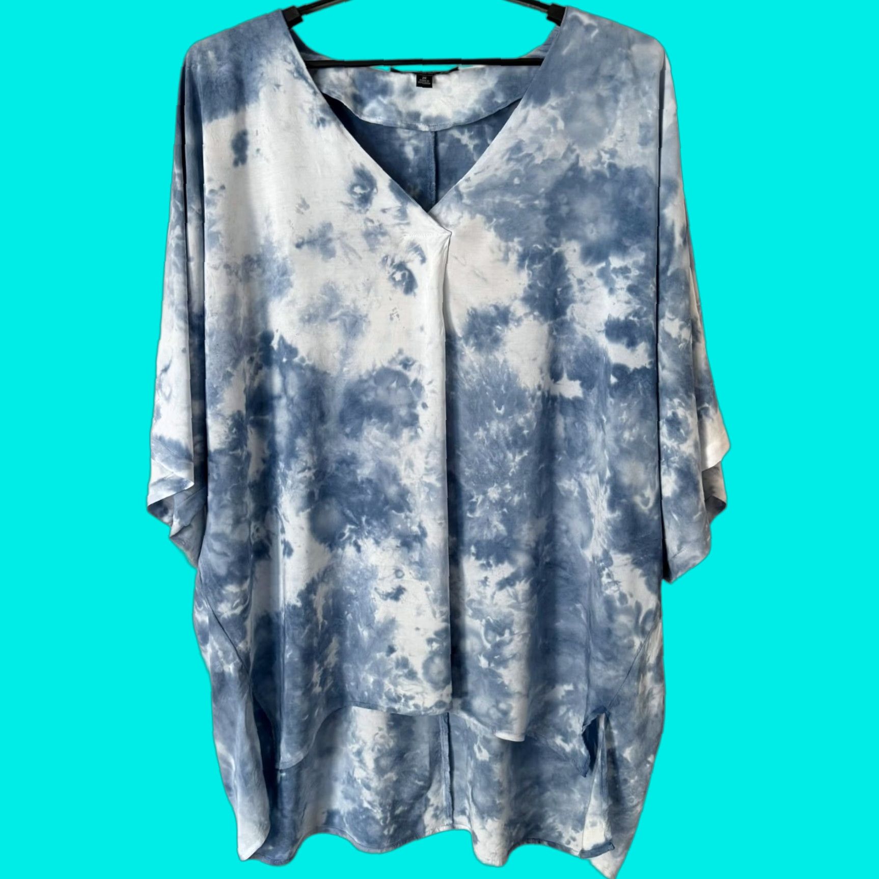 Vintage VINTAGE Marc New York Tie-Dye V-Neck Tunic Women’s 2X Short-Sleeve High-Low Bohemian Casual Dress Size XXL / US 16-18 / IT 52-54 - 1 Thumbnail
