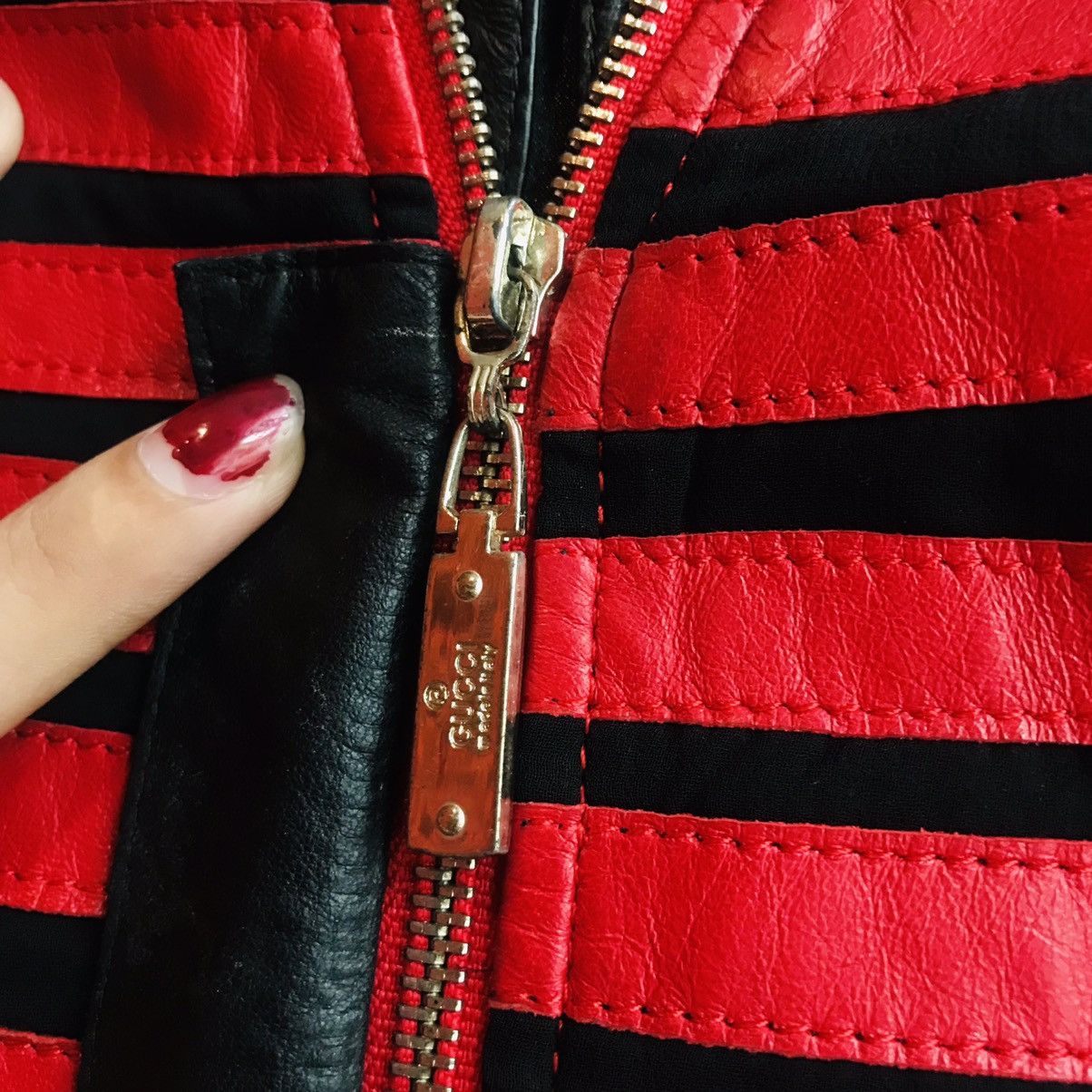 If Six Was Nine × Japanese Brand Japanese Horizontal Strips Leather Jacket Size M / US 6-8 / IT 42-44 - 3 Thumbnail