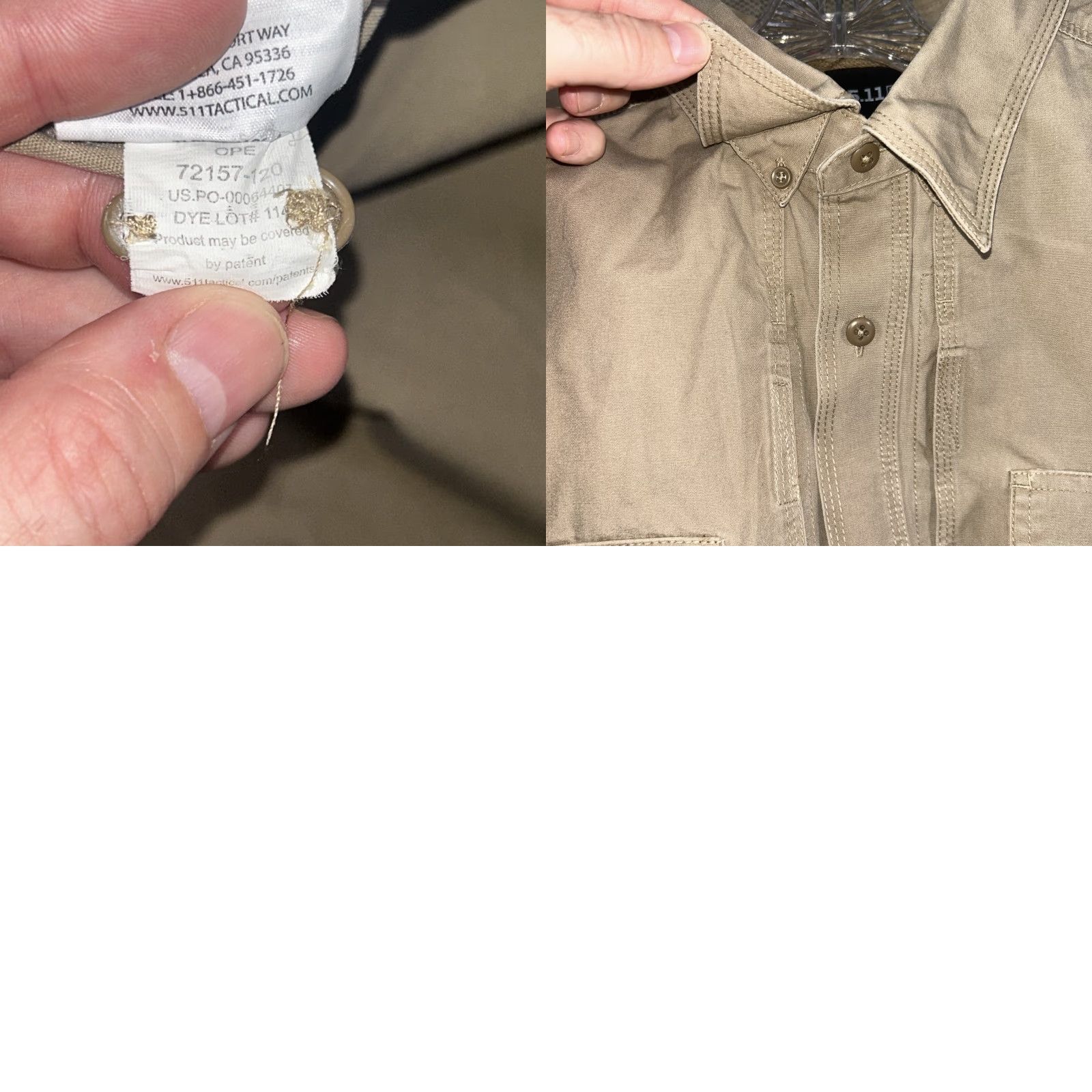 Vintage 5.11 Tactical Shirt Mens 2XL Tan Vented Long Sleeve Button Down Pockets Beige Eyelet? Size US XXL / EU 58 / 5 - 9 Thumbnail