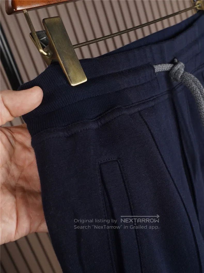 Brunello Cucinelli Brunello Cucinelli size XL Navy Blue Drawstring Sport Pants Size US 29 - 6 Thumbnail