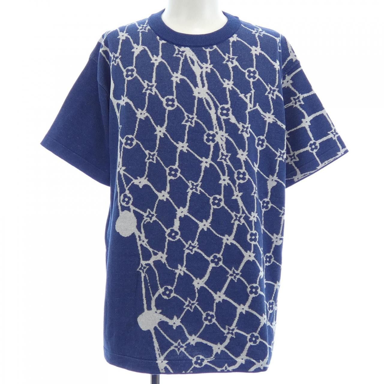 Louis Vuitton Louis Vuitton Louis Vuitton Cotton Short Sleeve Crew Neck Knit Textile Tops HRN16WAUR DUTY FREE for USA Size ONE SIZE - 1 Thumbnail