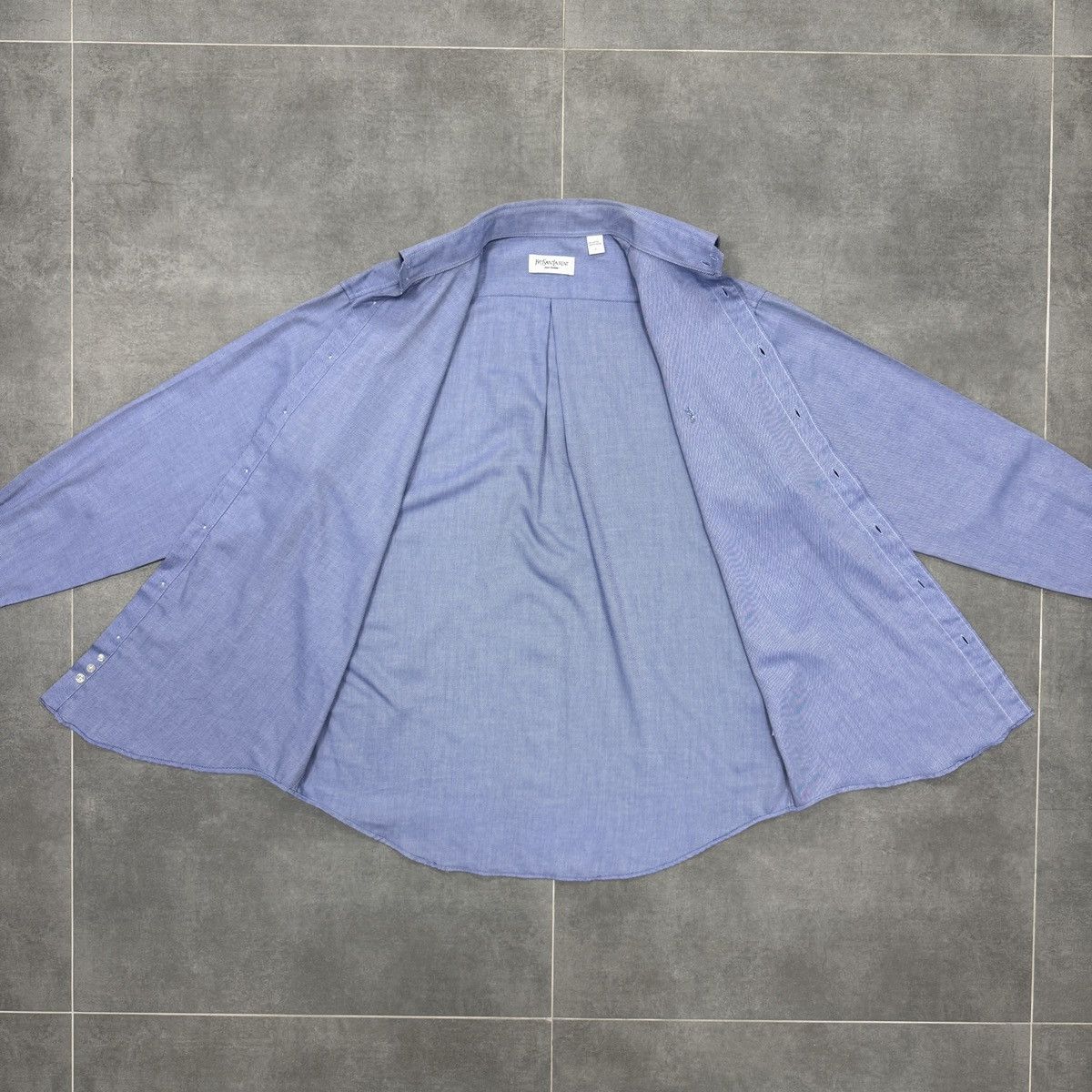 Yves Saint Laurent Vintage Yves Saint Laurent YSL Blue Button Shirt Long Sleeve Size US L / EU 52-54 / 3 - 13 Thumbnail