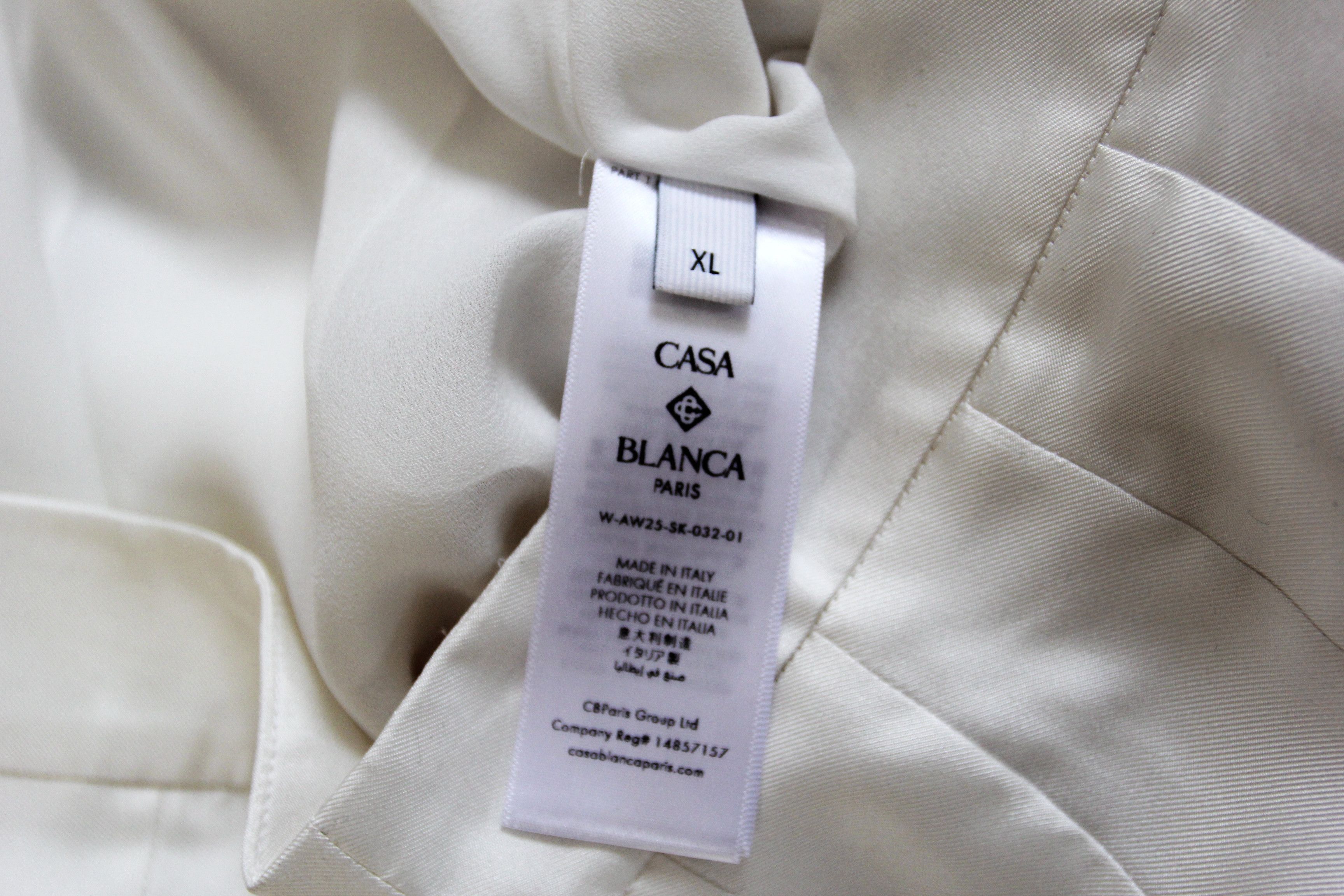 Casablanca BNWT AW25 CASABLANCA SILK TWILL PLEATED SKIRT XL Size 35" - 9 Thumbnail