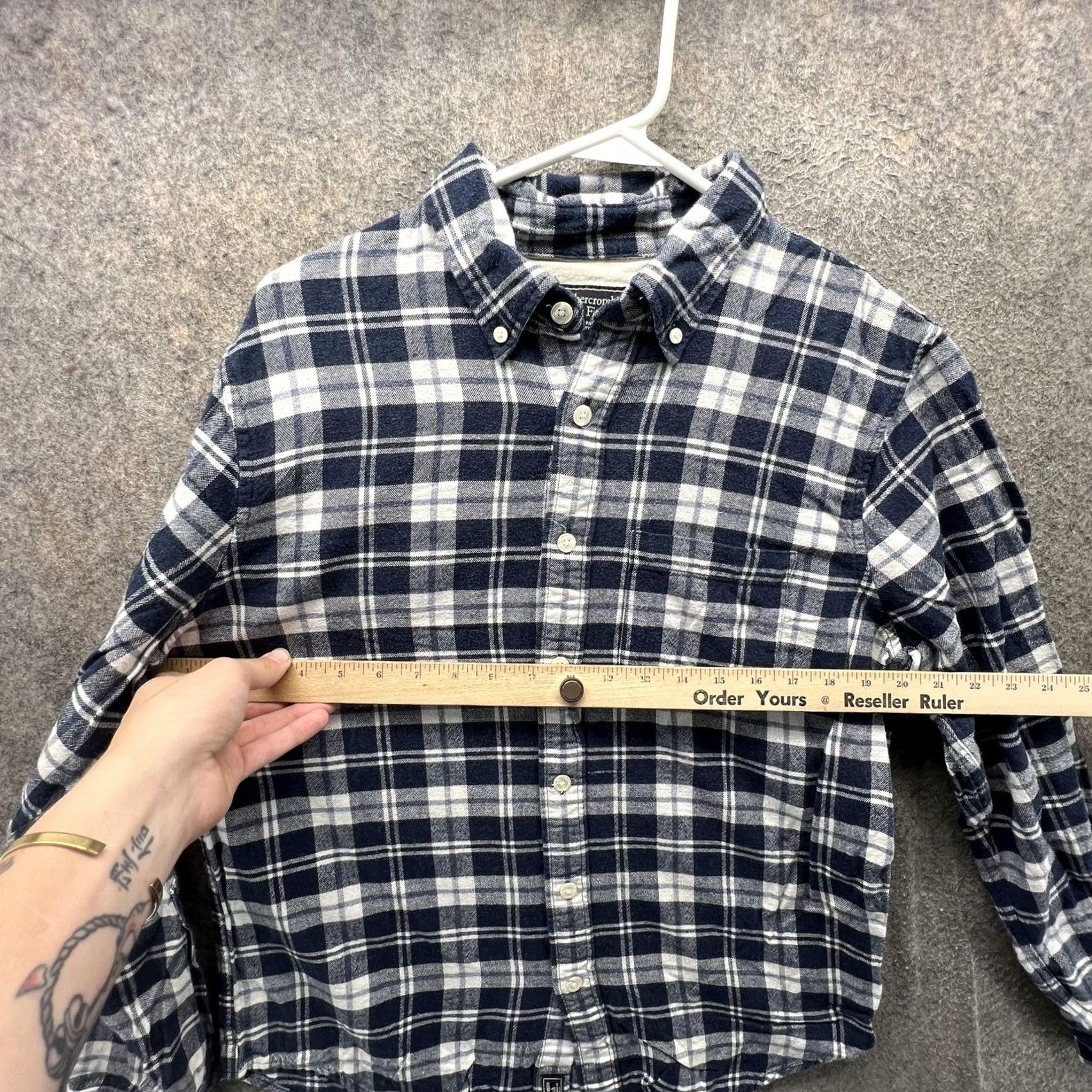 Abercrombie & Fitch Abercrombie & Fitch Shirt Mens M Blue Plaid Flannel Long Sleeve Button-Up Casual Vintage No Size US M / EU 48-50 / 2 - 6 Thumbnail