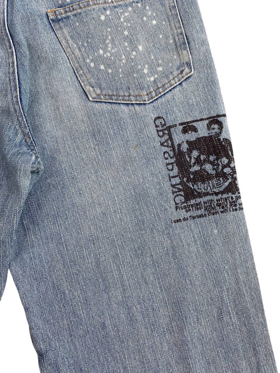 Japanese Brand 2000's In The Attic Poem All Over Print Washed Denim Size US 30 / EU 46 - 15 Thumbnail