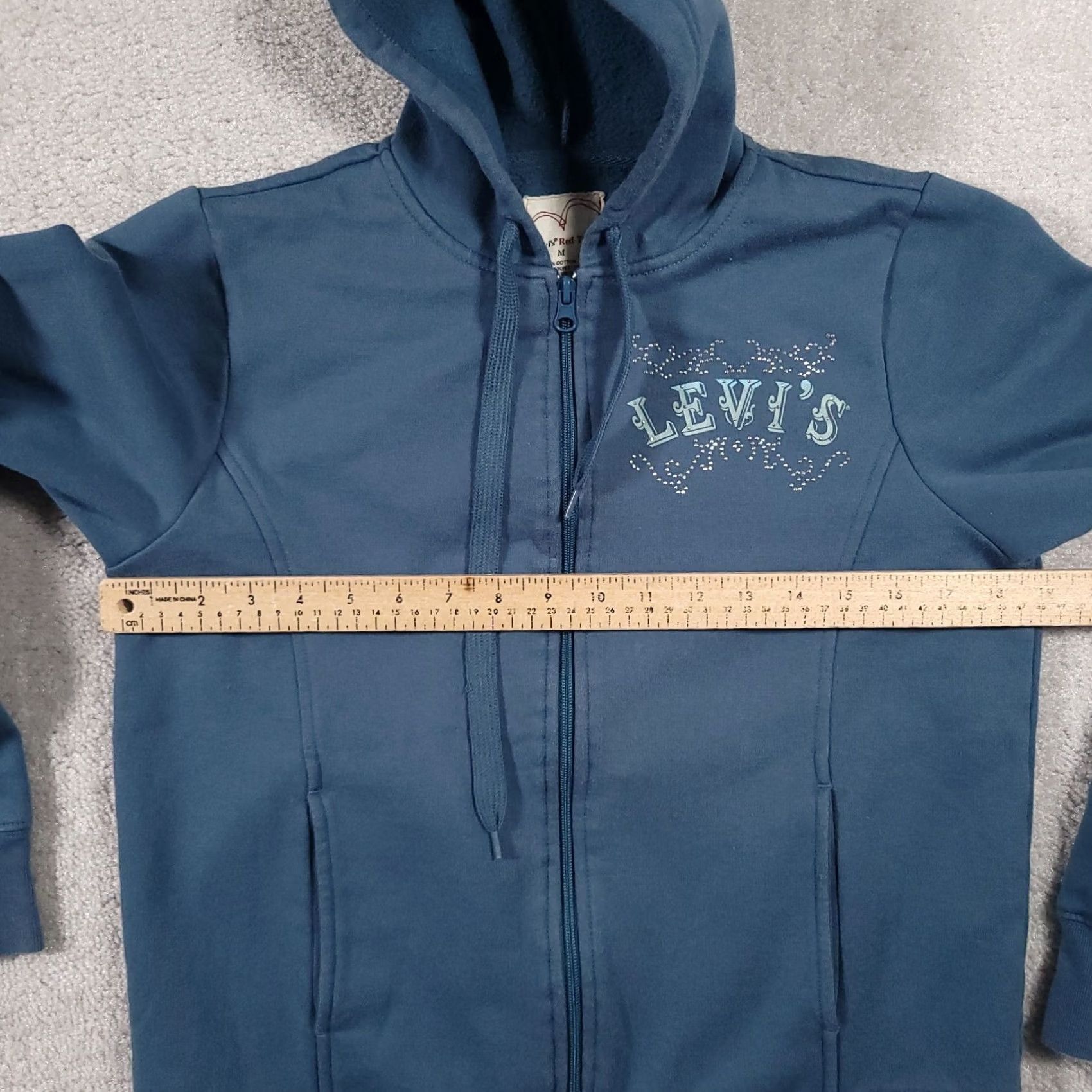 Levi's Levi's Hoodie Full Zip Sweatshirt Jacket Women's Medium Blue Studded Casual Size M / US 6-8 / IT 42-44 - 6 Thumbnail