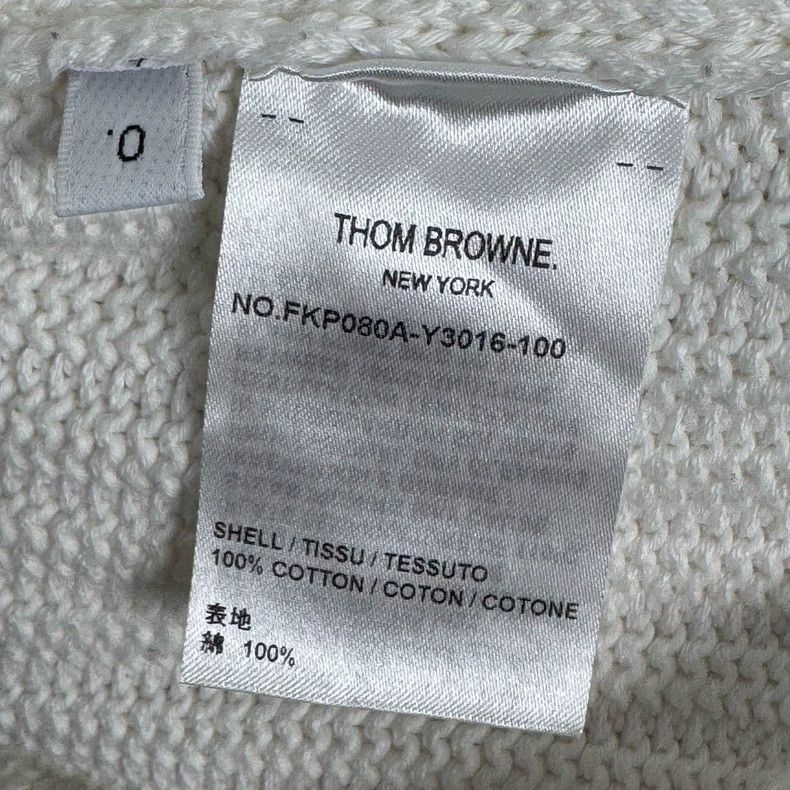Thom Browne Thom Browne size0 White four stripe Polo collar knit mid sl Size US XS / EU 42 / 0 - 4 Thumbnail