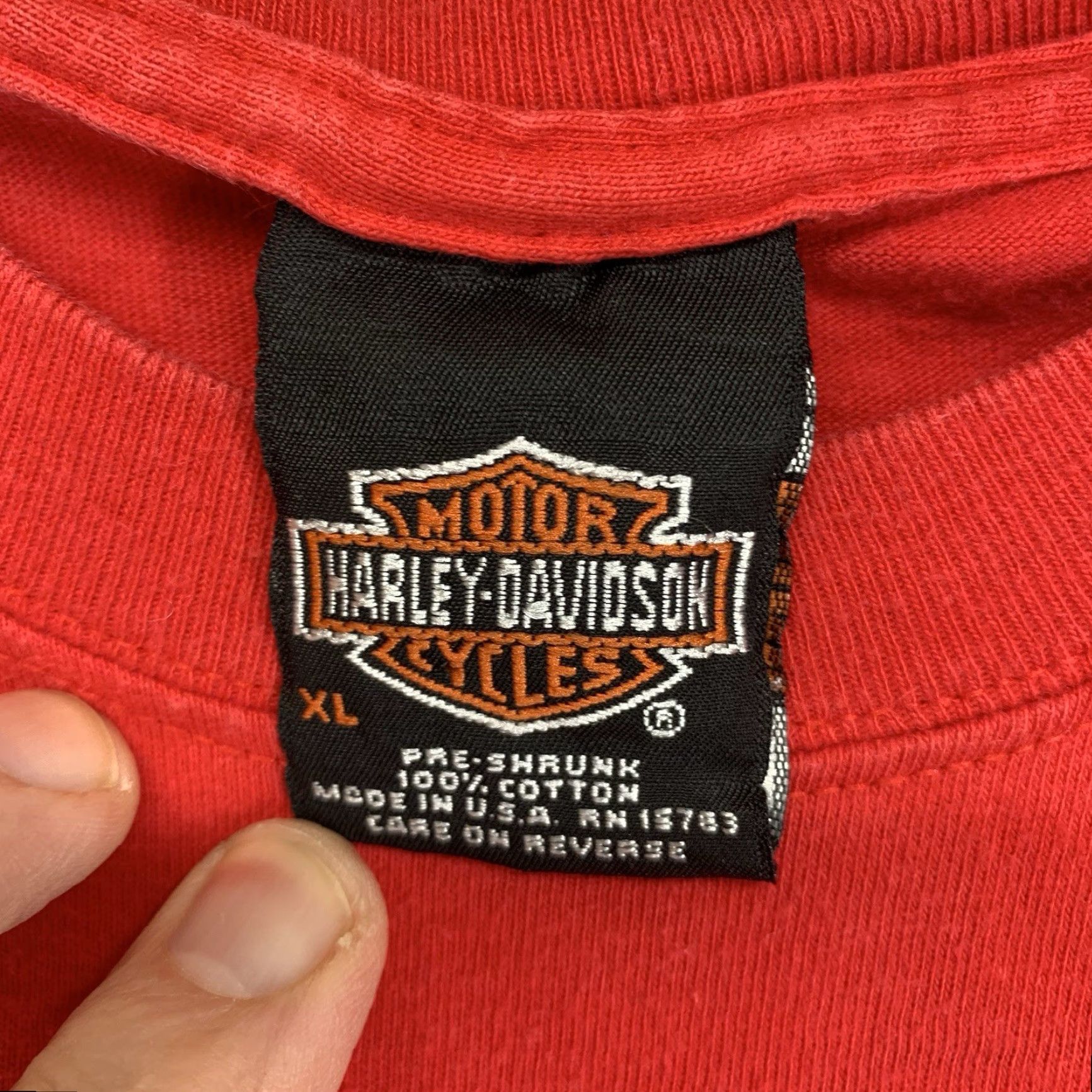 Hanes Vintage Harley Davidson T-Shirt Men XL Red 90s Motorcycle Biker Graphic Crew Neck Double-Sided Heavyweight Size US XL / EU 56 / 4 - 6 Thumbnail
