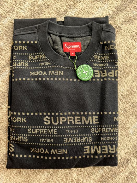 Supreme Supreme Metallic Jacquard Crewneck Black Medium | Grailed