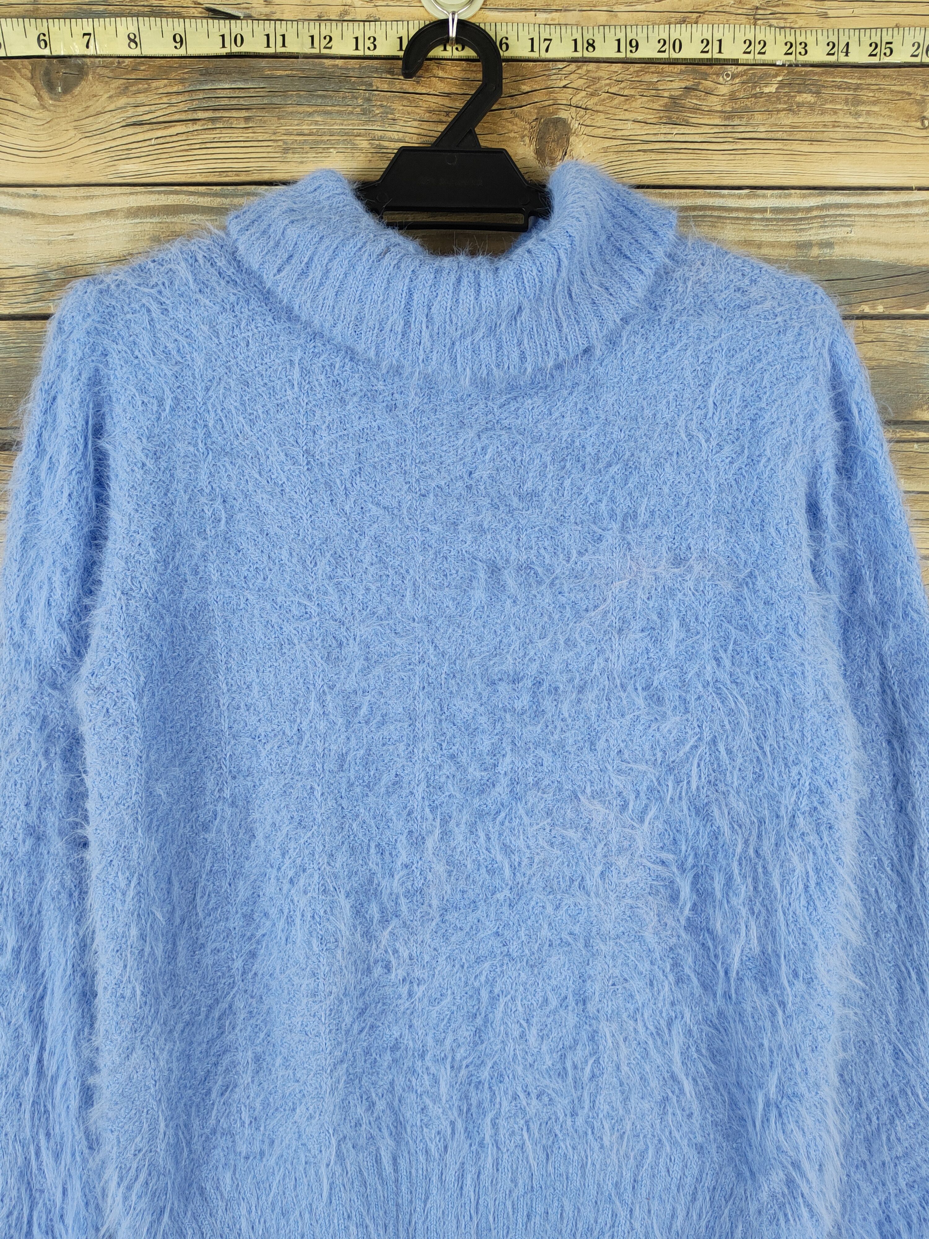 Japanese Brand M.f Editorial Blue Shag Shaggy Fur Mohair Knitwear #W2149 Size M / US 6-8 / IT 42-44 - 2 Thumbnail