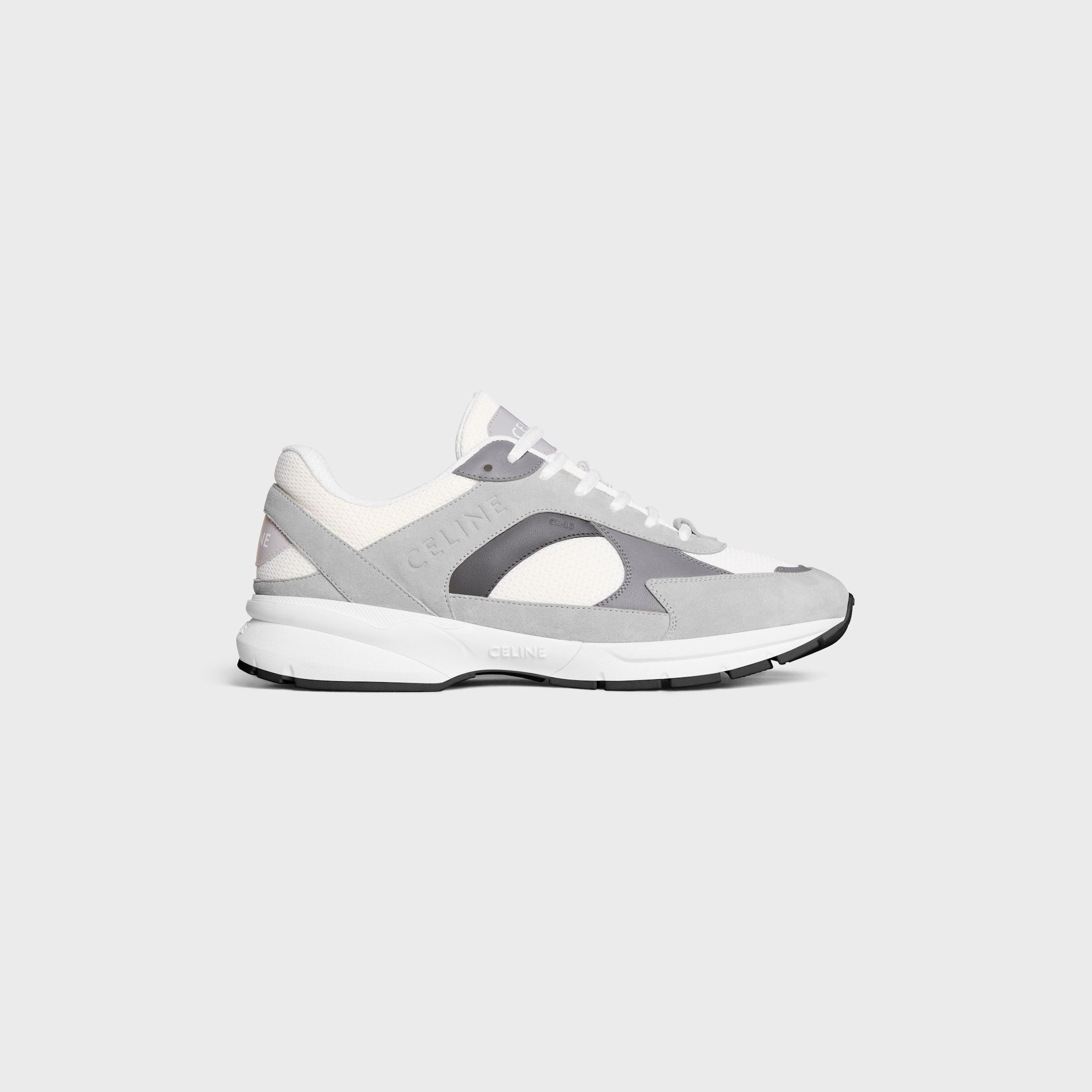 Celine CELINE RUNNER CR-03 LOW LACE-UP SNEAKER IN MESH, SUEDE CALFSKIN AND CALFSKIN grey Size US 6 / EU 39 - 1 Thumbnail