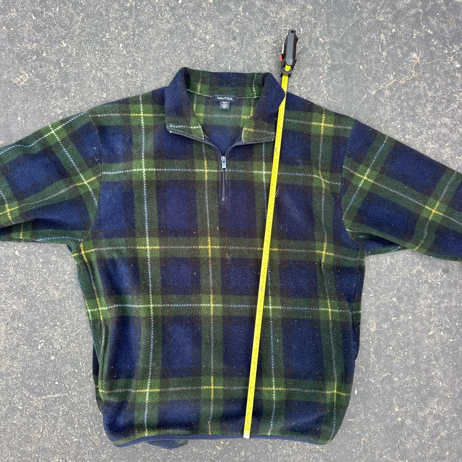 Nautica Vintage 90s Nautica Fleece Plaid QuarterZip Pullover Size XL Size US XL / EU 56 / 4 - 6 Thumbnail