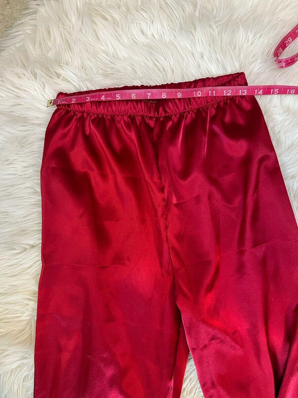 Designer NWOT Red Silky Pajama Set Sz S no size tag Size ONE SIZE - 3 Thumbnail