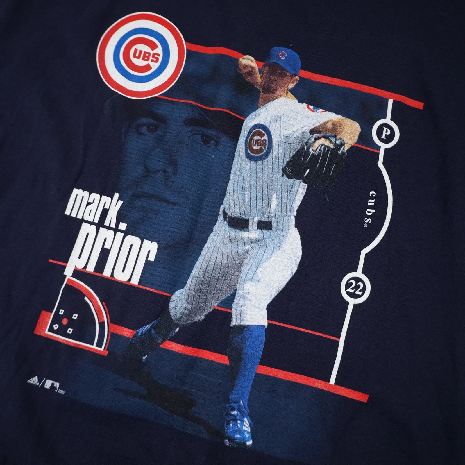 Adidas × MLB × Vintage Vintage Adidas Chicago Cubs Mark Prior Graphic T Shirt Size US M / EU 48-50 / 2 - 4 Thumbnail