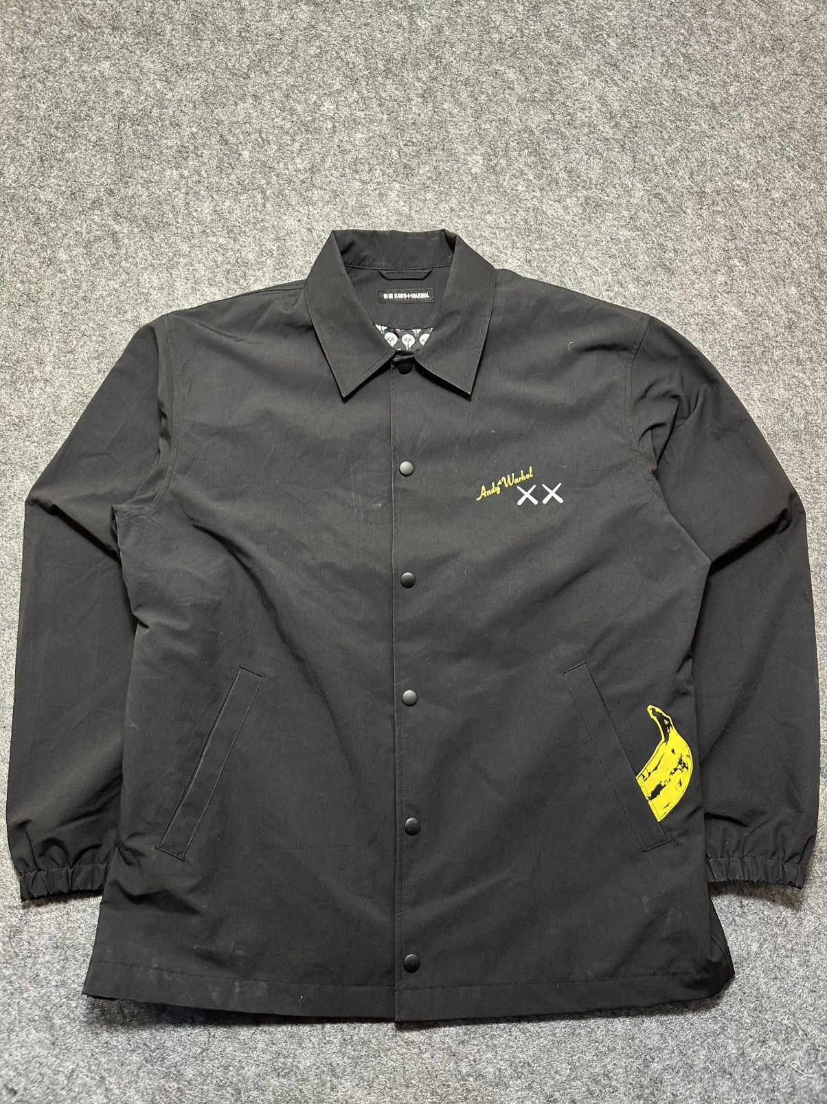 Andy Warhol × Kaws × Uniqlo Uniqlo KAWS + Warhol coach jacket featuring a yellow banana. Size US L / EU 52-54 / 3 - 1 Thumbnail