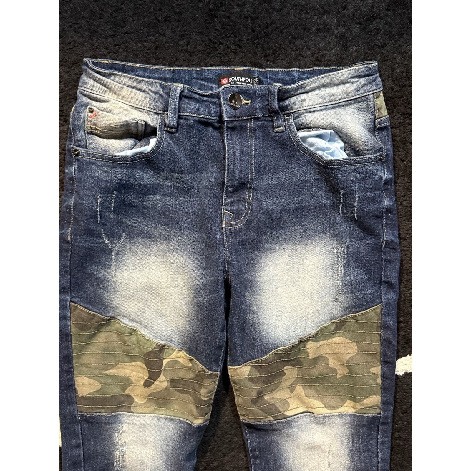 Southpole Southpole Jeans Camo Patch Distressed 32x32 Streetwear Denim Size US 32 / EU 48 - 4 Thumbnail