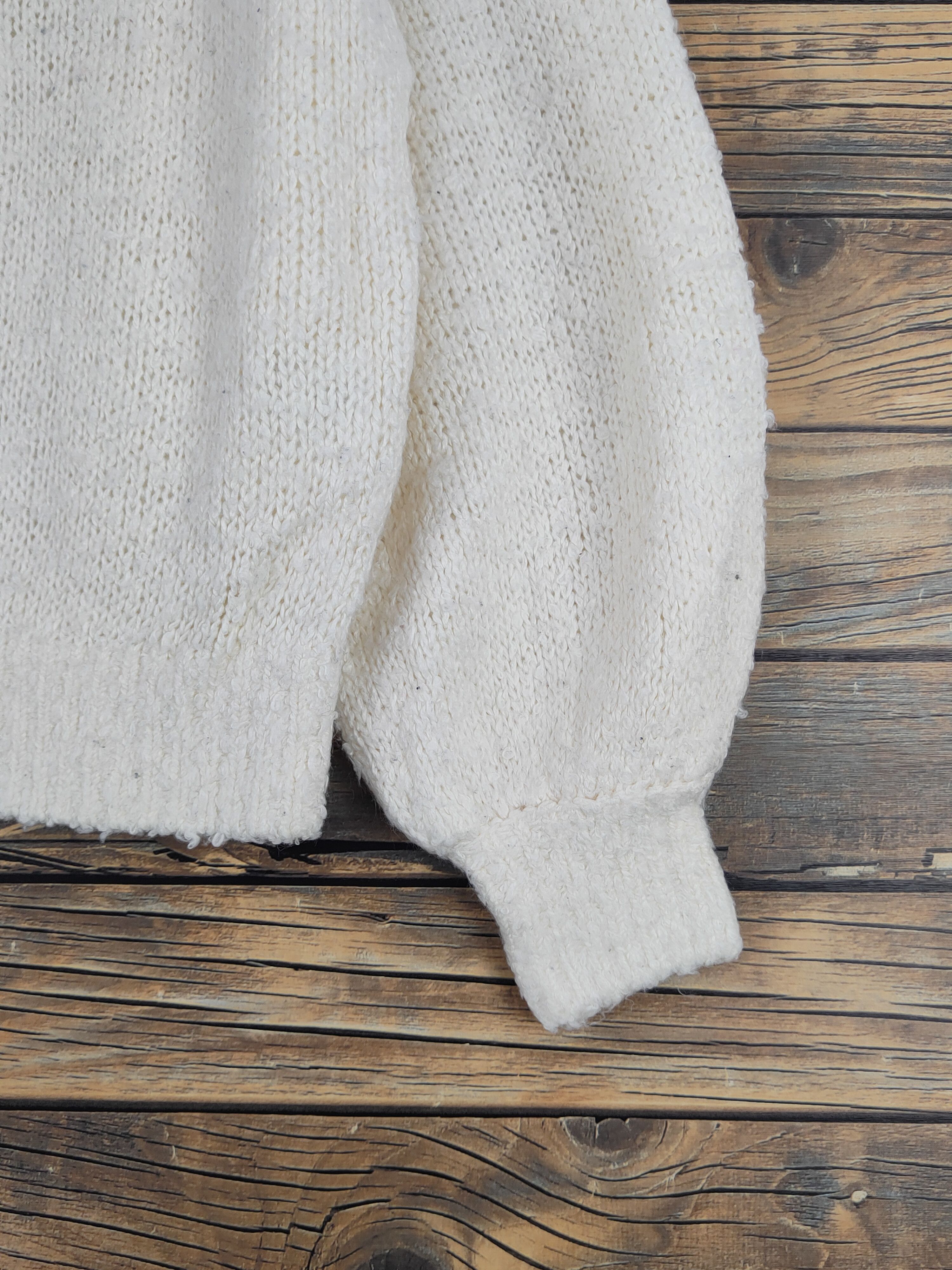 Japanese Brand Heather Ivory Knitwear Crop Tops #W1100 Size S / US 4 / IT 40 - 6 Thumbnail