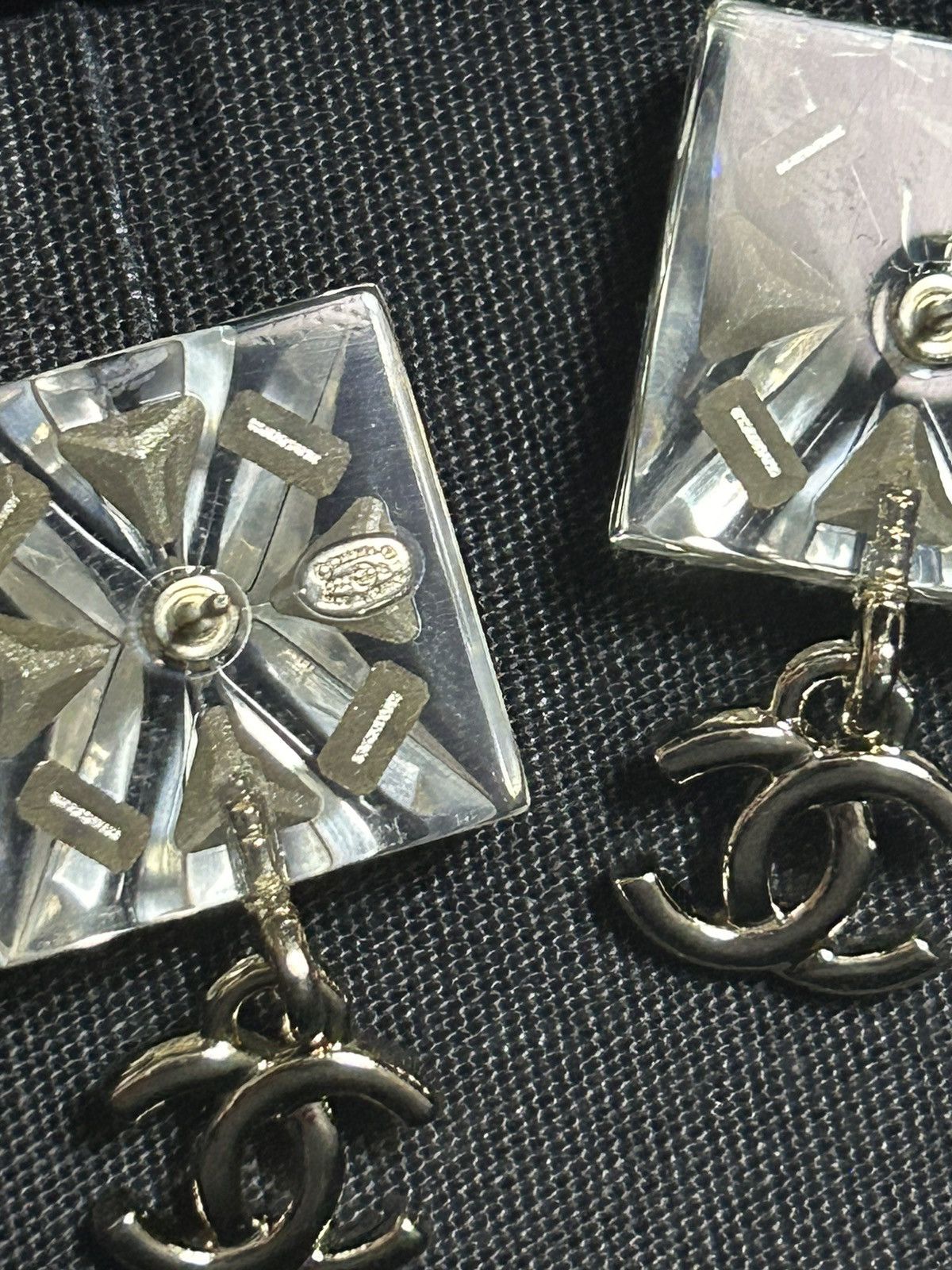 Chanel Chanel Resin Square Logo Earrings Size ONE SIZE - 4 Thumbnail