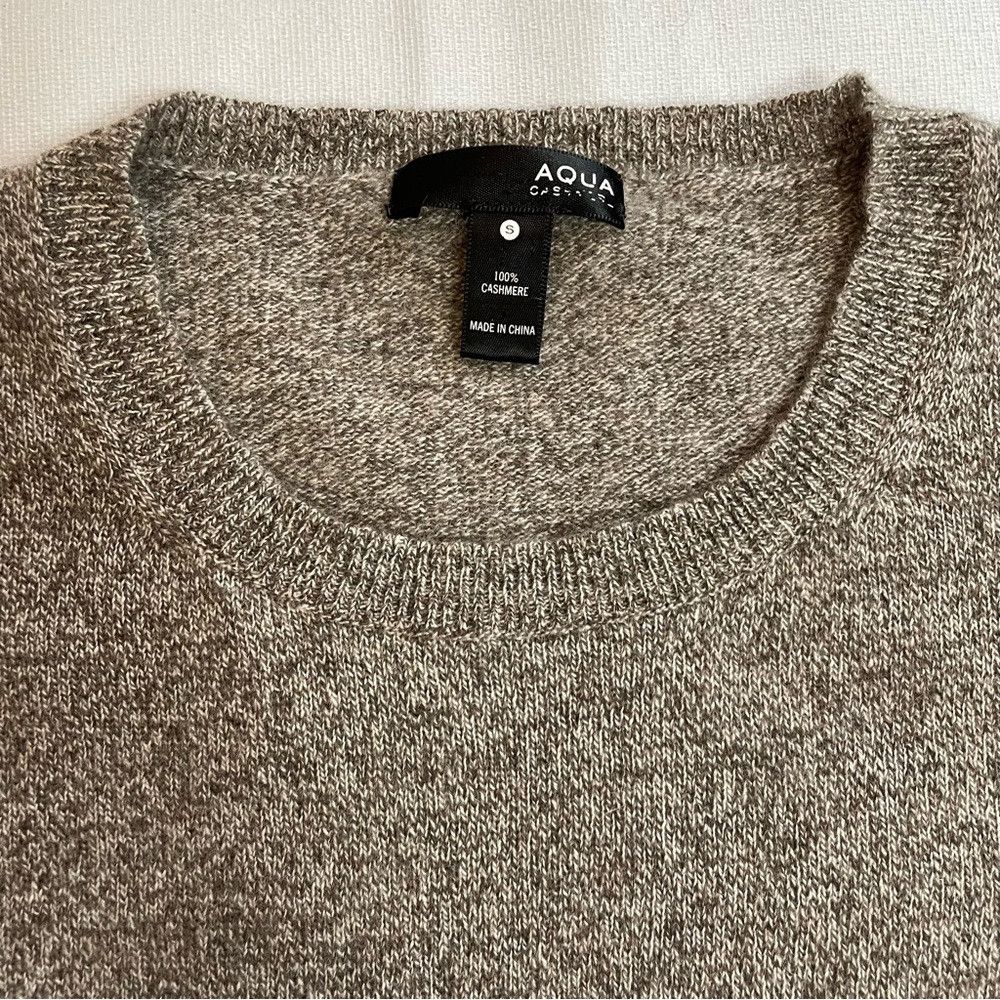 AQUA Aqua Cashmere High Low Crewneck Brown Melange Sweater Size Size S / US 4 / IT 40 - 7 Thumbnail