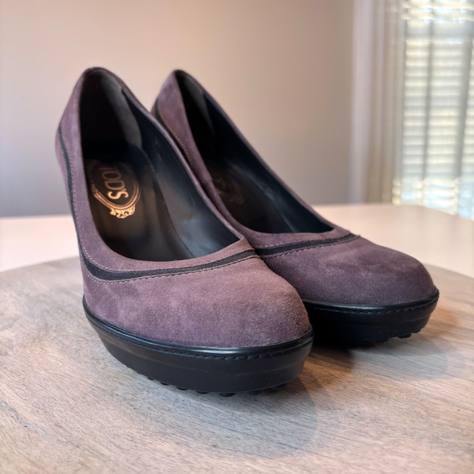 Tod's Tod's Suede Pumps Purple Block Heel Italy EU 37 US Size 7 Size US 7 / IT 37 - 5 Thumbnail