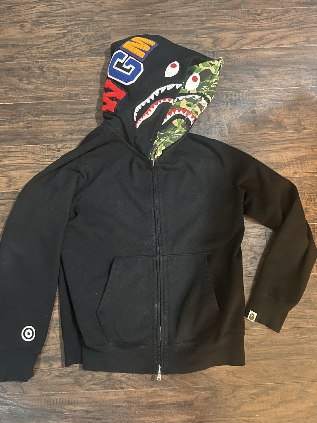 Bape ABC Camo Shark Wide Fit Full Zip Double Hoodie | Grailed