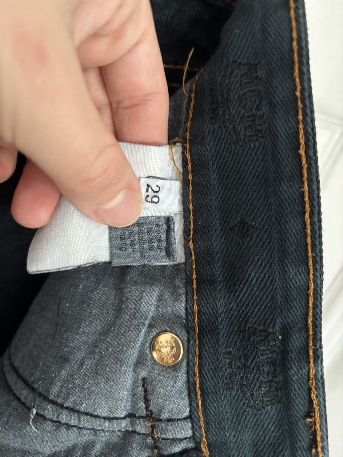 MCM Vintage Women’s MCM Jeans De Luxe Black Denim Jeans Size 29" - 6 Thumbnail