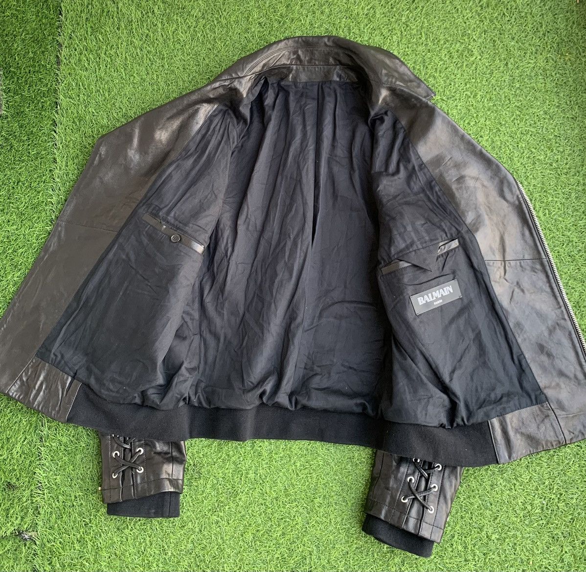 Balmain Balmain Paris Double Collar Biker Lamb Leather Zipper Size US L / EU 52-54 / 3 - 12 Thumbnail