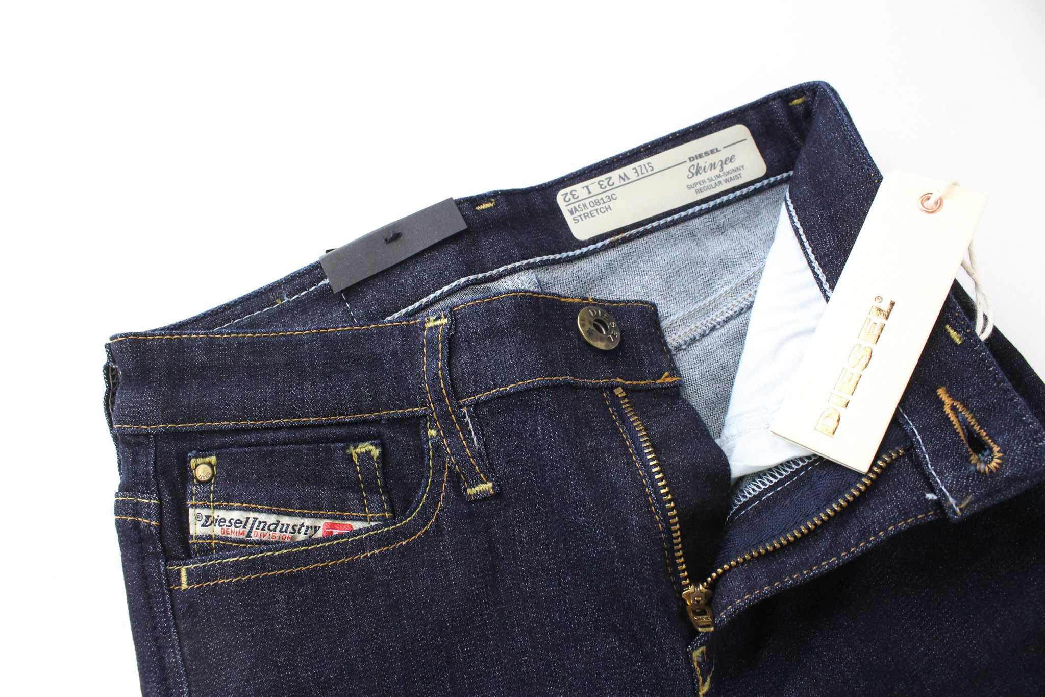 Diesel SKINZEE 0813C W23/L32 Blue Stretch Jeans 70468 Size 23" - 3 Thumbnail
