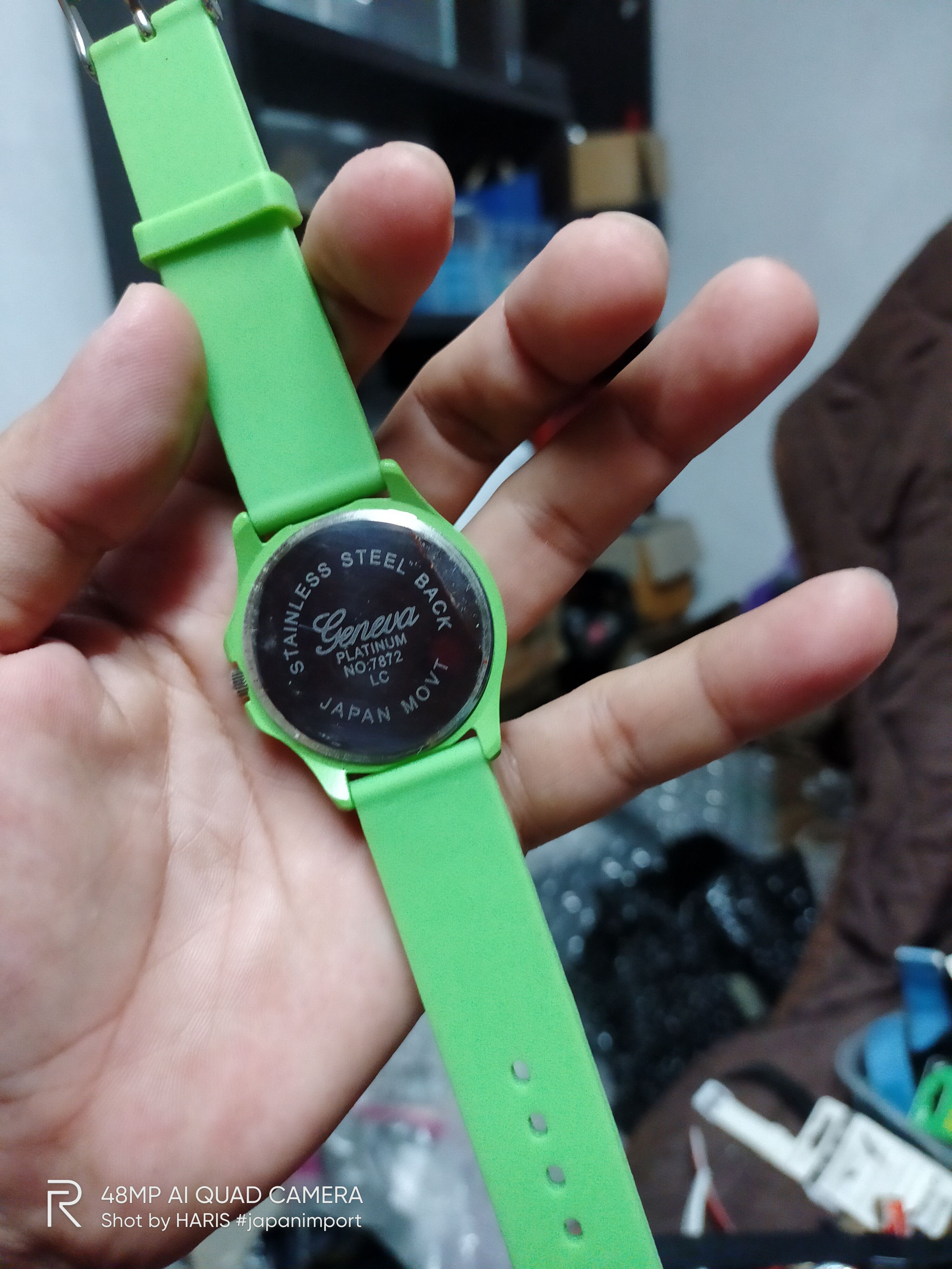 Designer × Vintage GREEN COOL 💥 GENEVA PLATINUM WATCH JAPAN DESIGN Size ONE SIZE - 7 Thumbnail