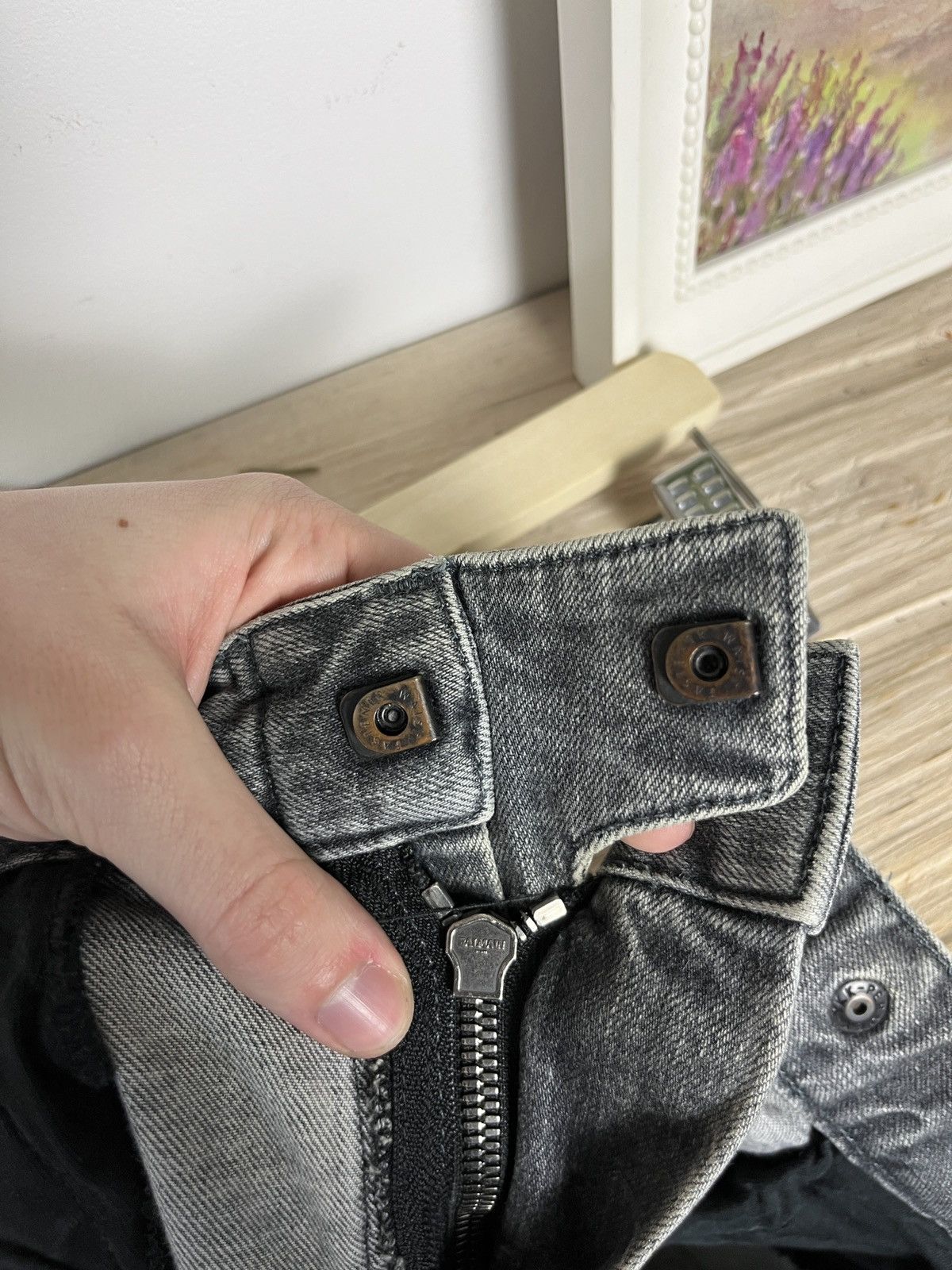Balmain Balmain Grey mud wash Distressed Biker Denim Jeans Size US 32 / EU 48 - 6 Thumbnail