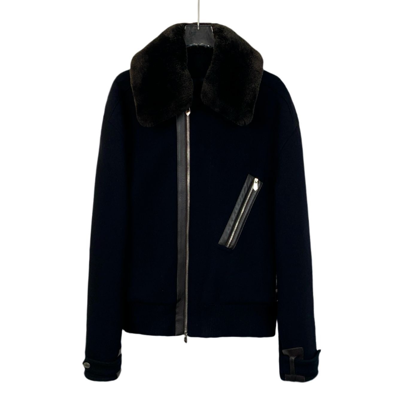 Hermes Hermès Black Wool & Beaver Fur Collar Jacket Size 48 Size US M / EU 48-50 / 2 - 1 Thumbnail