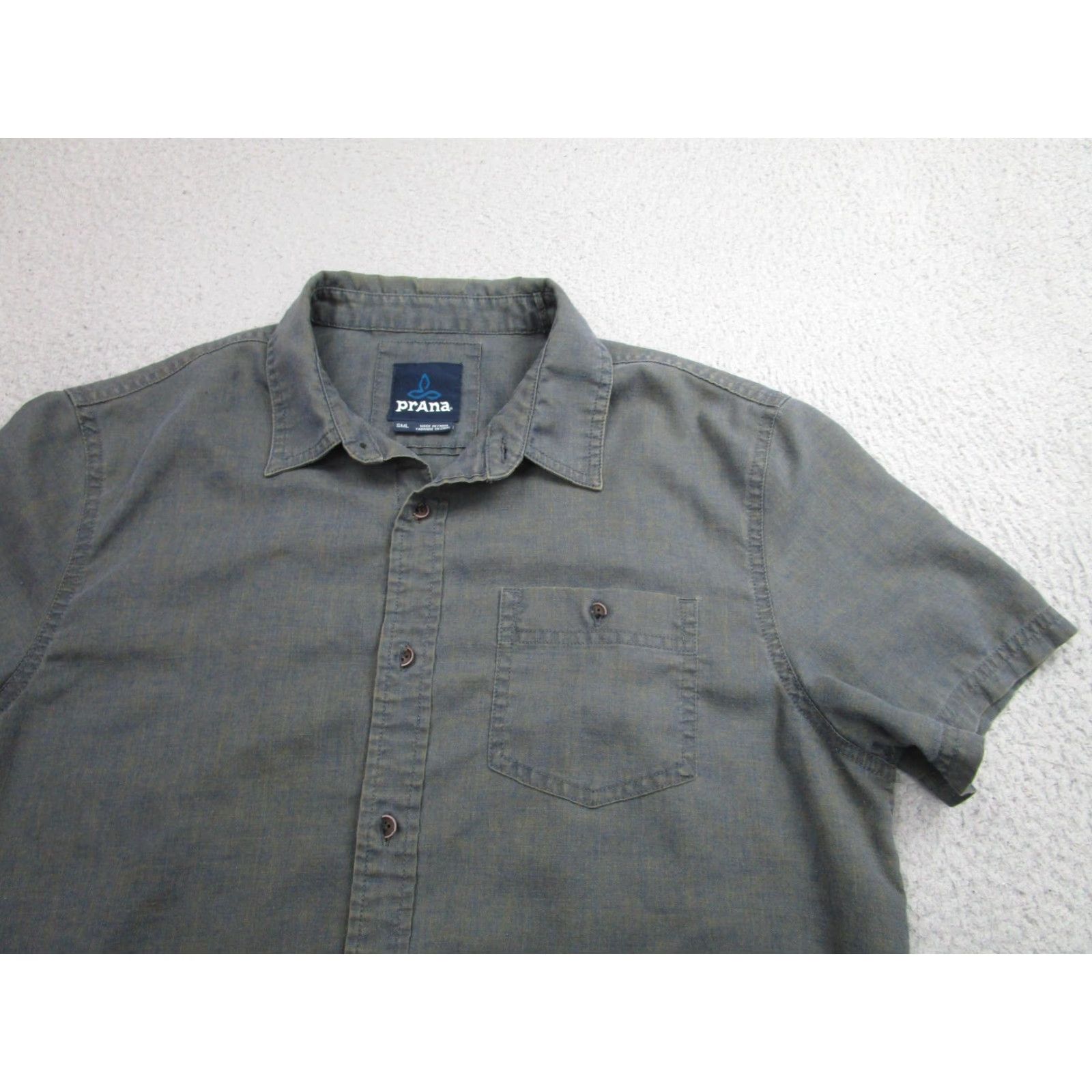 Prana prAna Shirt Mens Small Short Sleeve Button-Up Pocket Hemp Casual Blue M13180487 Size US S / EU 44-46 / 1 - 2 Thumbnail
