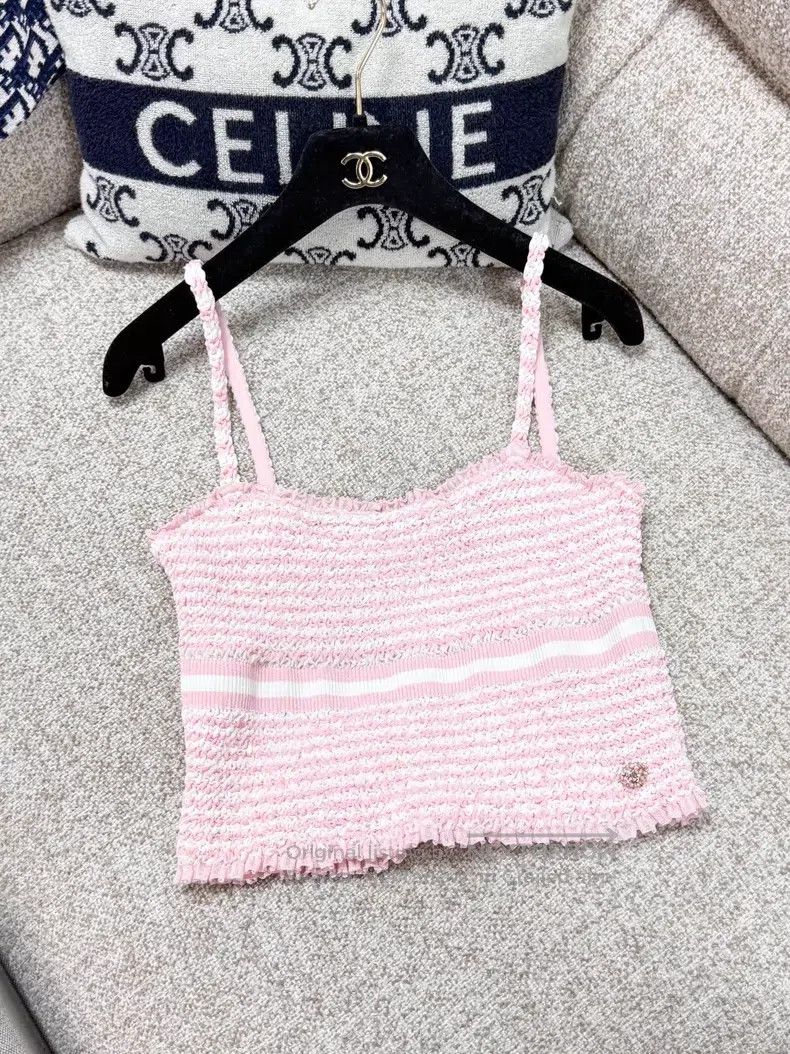 Chanel Chanel Pink striped pleated ruffled suspenders Size XS / US 0-2 / IT 36-38 - 3 Thumbnail