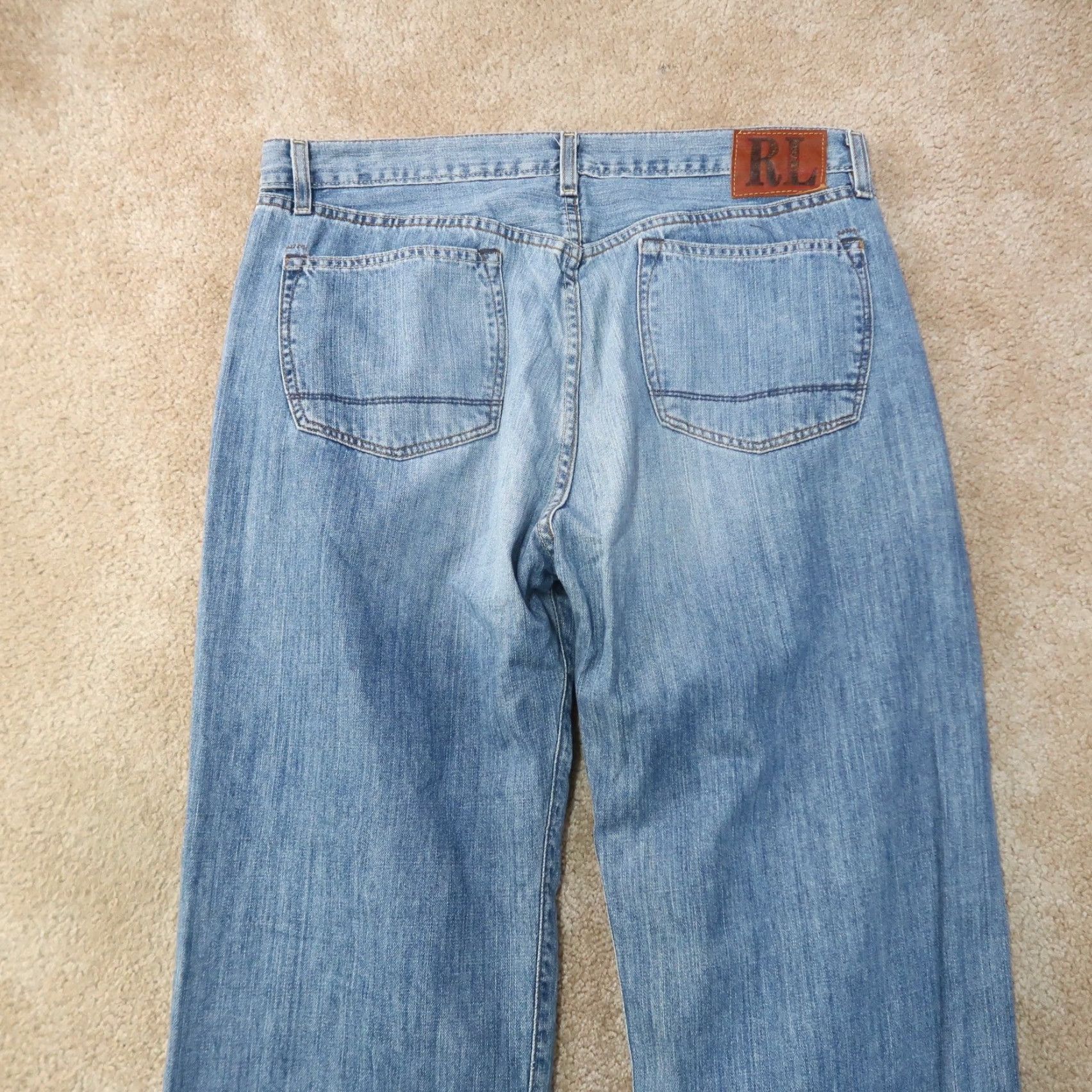 Polo Ralph Lauren Polo Ralph Lauren Jeans Thompson Mens 38x34 Blue Denim Baggy Loose Fit Size US M / EU 48-50 / 2 - 7 Thumbnail