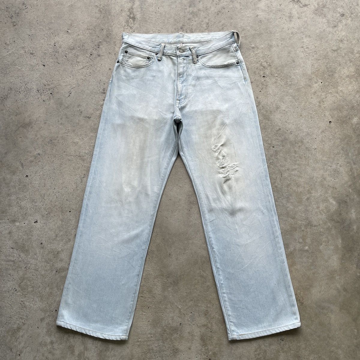 Japanese Brand Japanese Brand Light Wash Distressed Jeans Faded Pants Denim Size US 31 - 1 Thumbnail