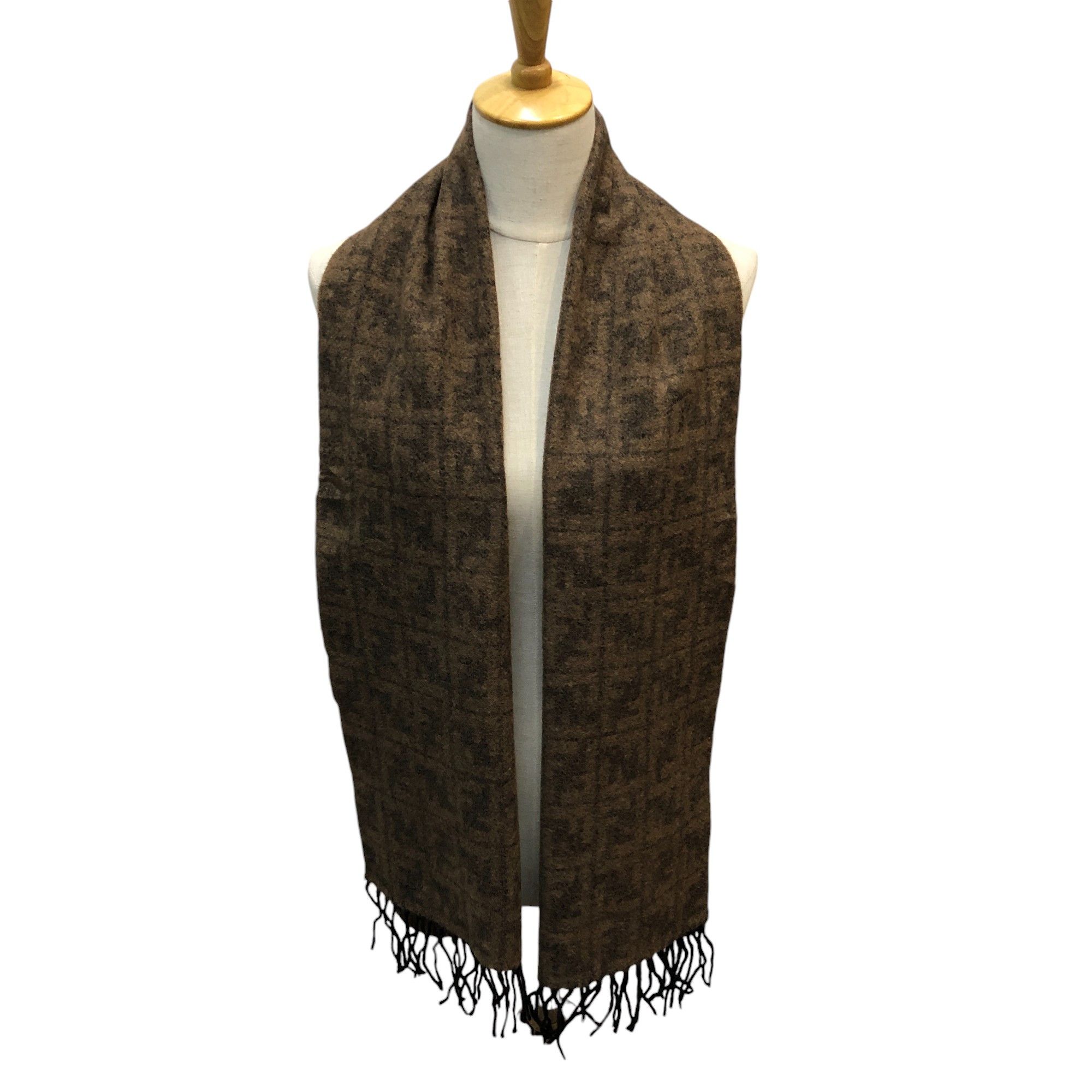 Fendi Fendi Monogram Scarf Muffler Wool Neck Warmer V2837 Size ONE SIZE - 2 Thumbnail
