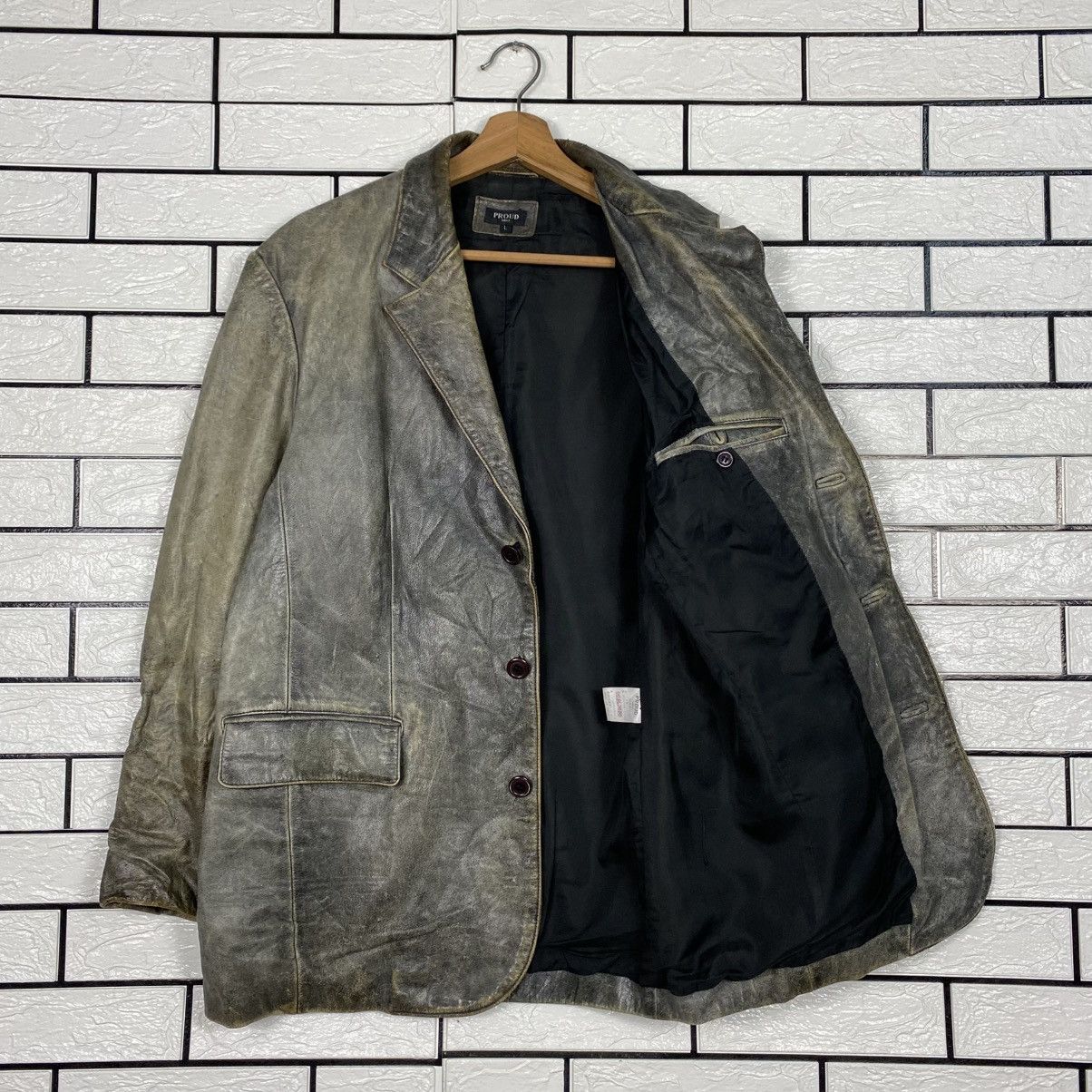 Japanese Brand 📌Vintage Genuine Leather Jacket Proud Label Issey Miyake Size US L / EU 52-54 / 3 - 12 Thumbnail